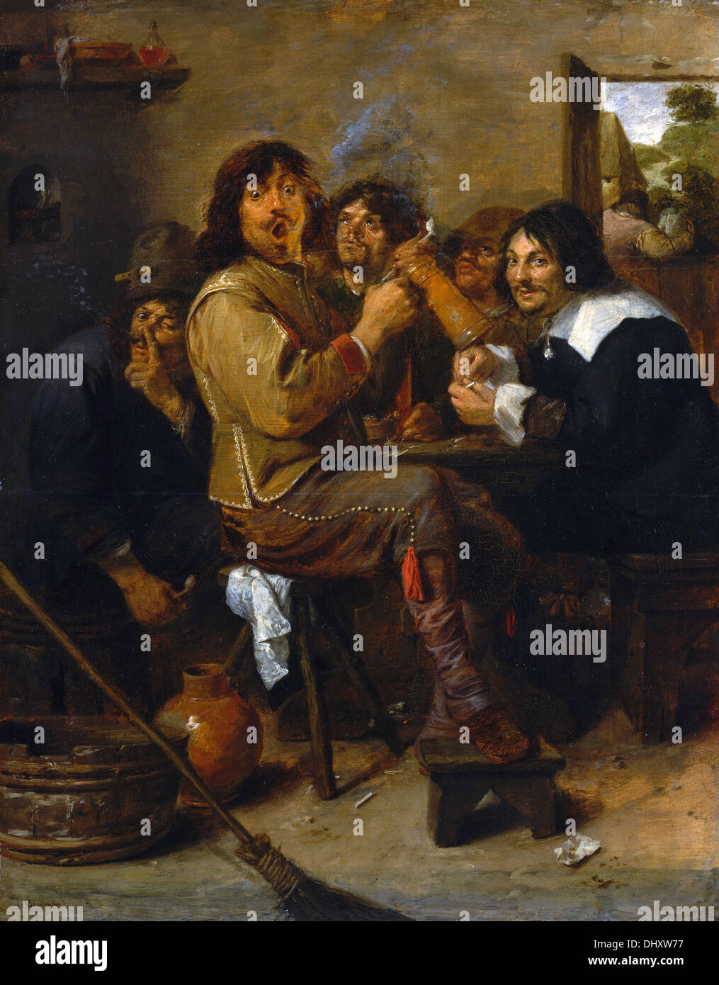 Les fumeurs - par Adriaen Brouwer, 1636 Banque D'Images