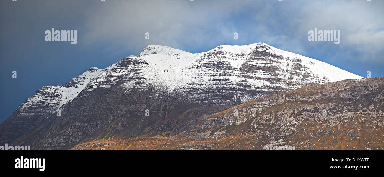 Les mauvaises conditions météorologiques sur la montagnes Torridon, les Highlands écossais. UK. Banque D'Images