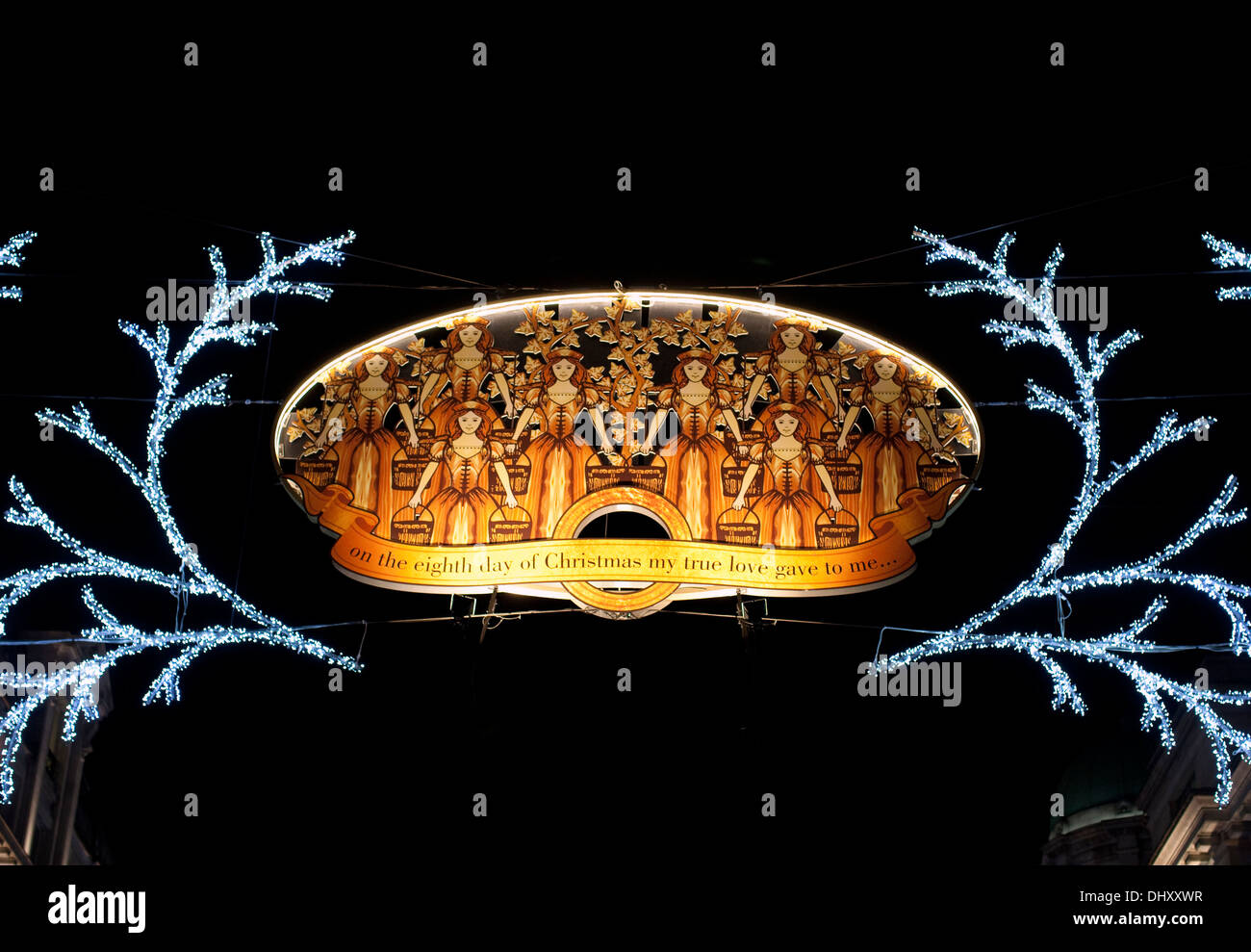 Lumières de Noël 2013 Regent Street, Londres Banque D'Images