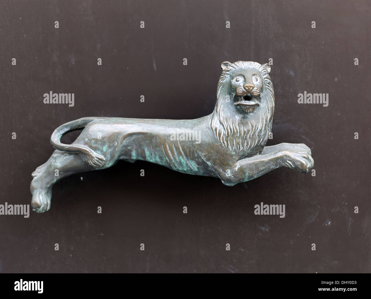 Bouton de porte en forme d'un lion Banque D'Images