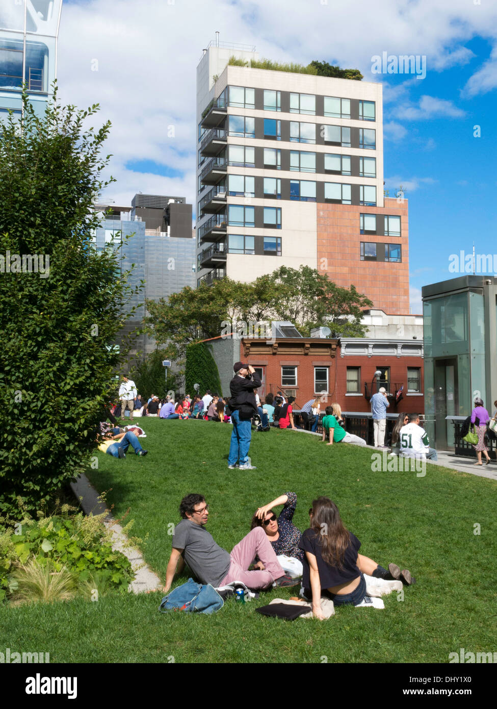 Parcs thématiques appréciant les Line Park, NYC Banque D'Images