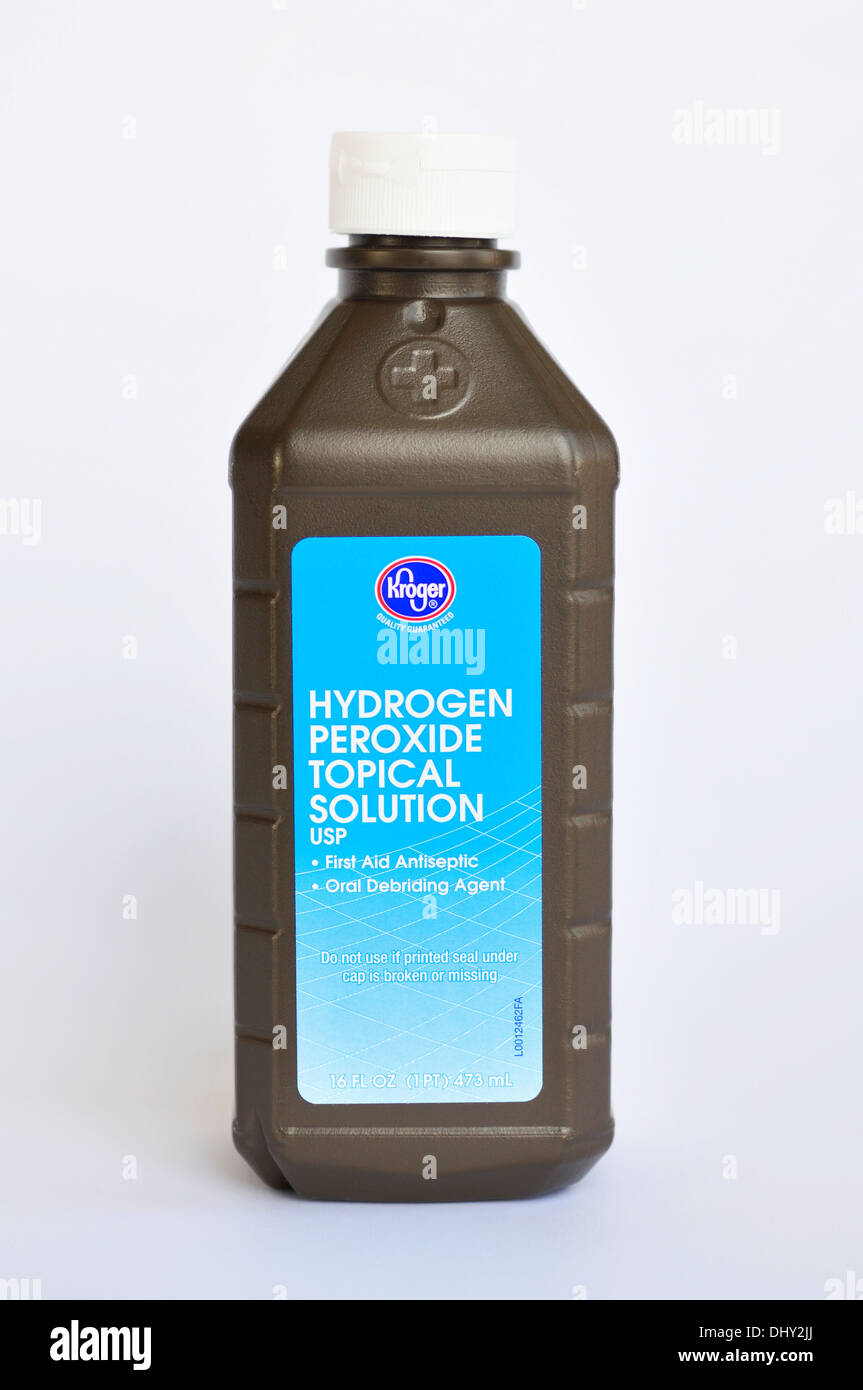 L'eau oxygénée en bouteille Banque D'Images