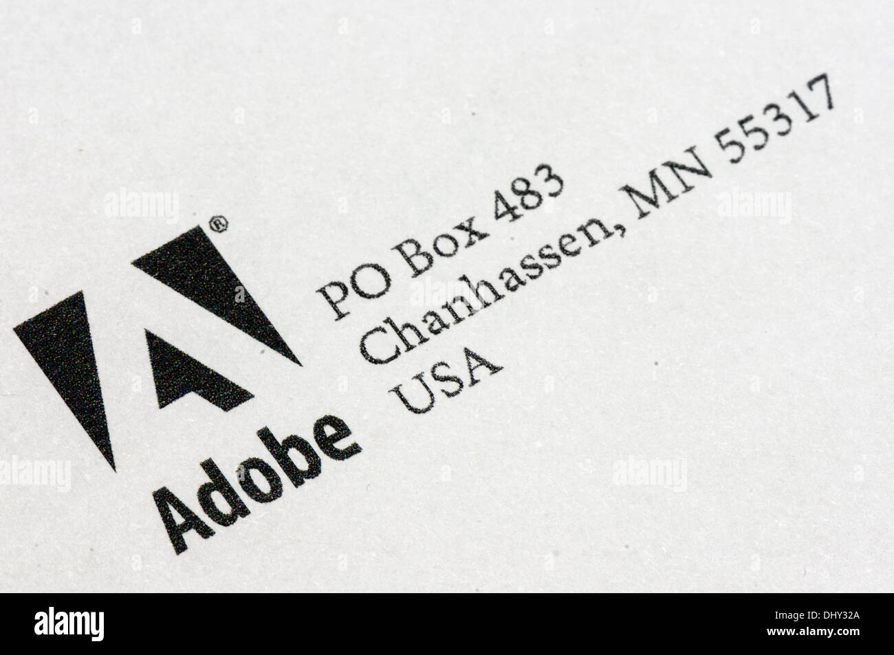 Dans le monde, 16 Nov 2013 - Logo de Adobe en haut d'une lettre. Crédit : © Stephen Barnes/Alamy Live News Banque D'Images