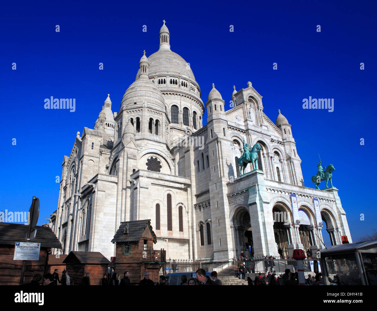 La cathédrale du Sacré-Coeur (1876-1919), Montmartre, Paris, France Banque D'Images