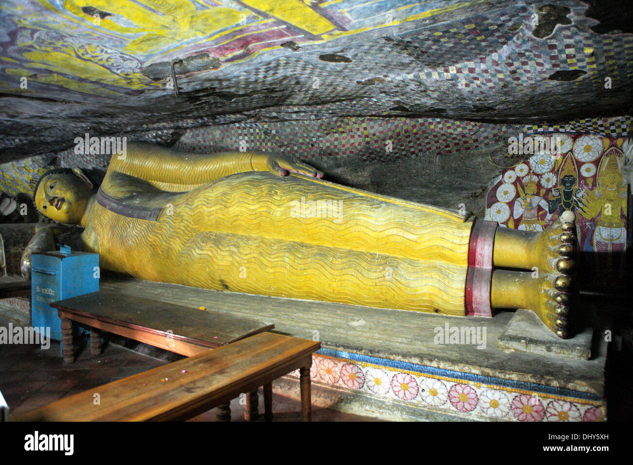 Sculpture de bouddha, cave temple, Dambulla, Sri Lanka Banque D'Images