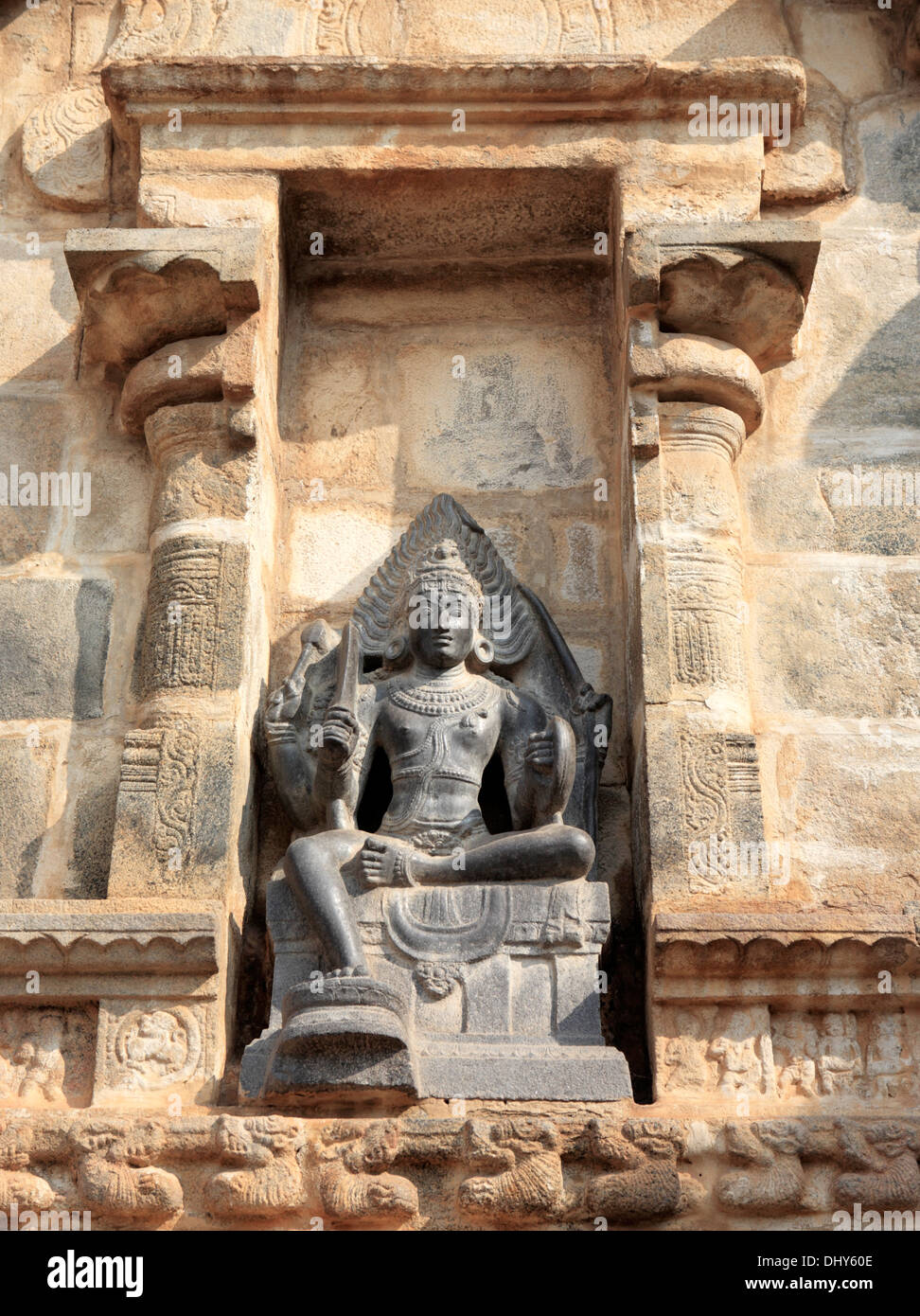 Temple d'Airavatesvara (12ème siècle), Darasuram, Tamil Nadu, Inde Banque D'Images