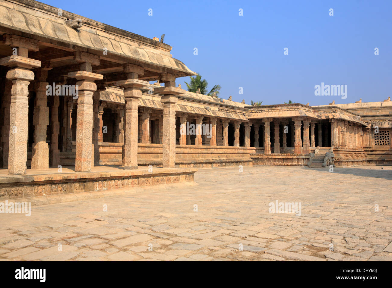Temple d'Airavatesvara (12ème siècle), Darasuram, Tamil Nadu, Inde Banque D'Images
