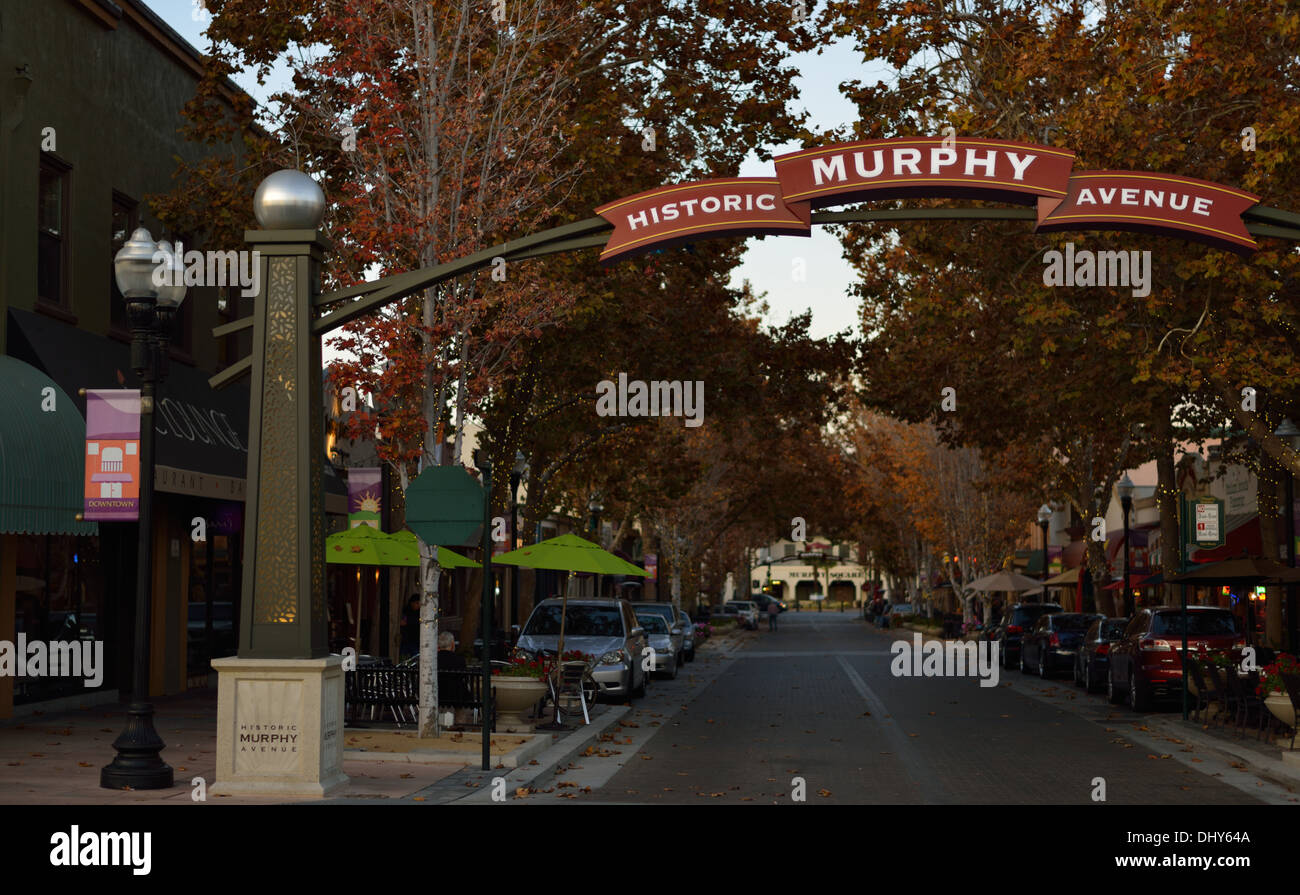Murphy historique Avenue, Sunnyvale CA Banque D'Images
