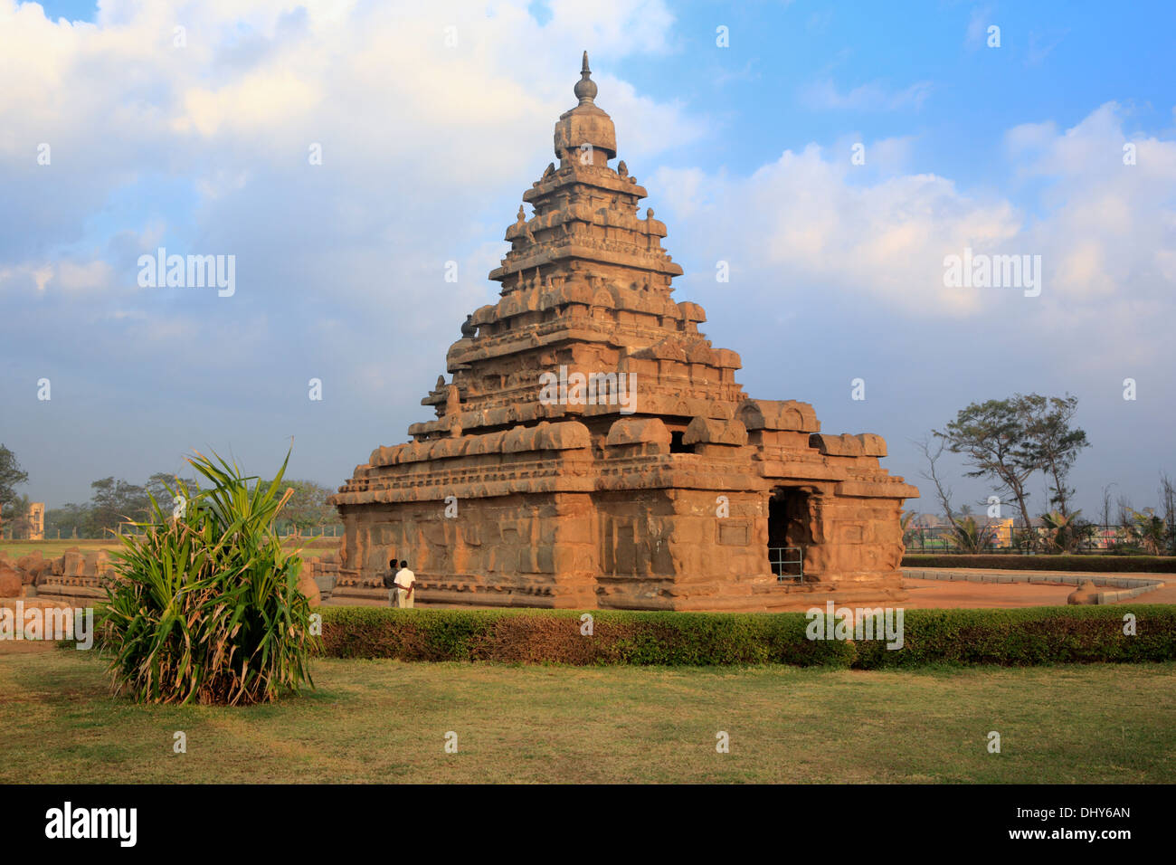 Sea shore temple (8e siècle), Mahabalipuram, Tamil Nadu, Inde Banque D'Images