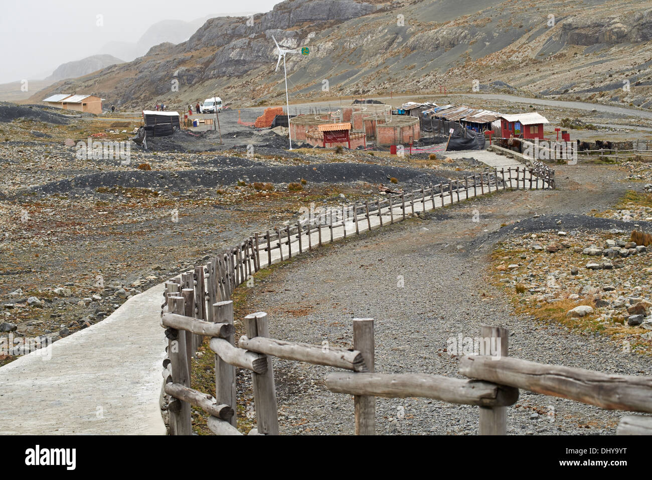 Glacier Pastoruri Camp dans les Andes péruviennes, l'Amérique du Sud. Banque D'Images