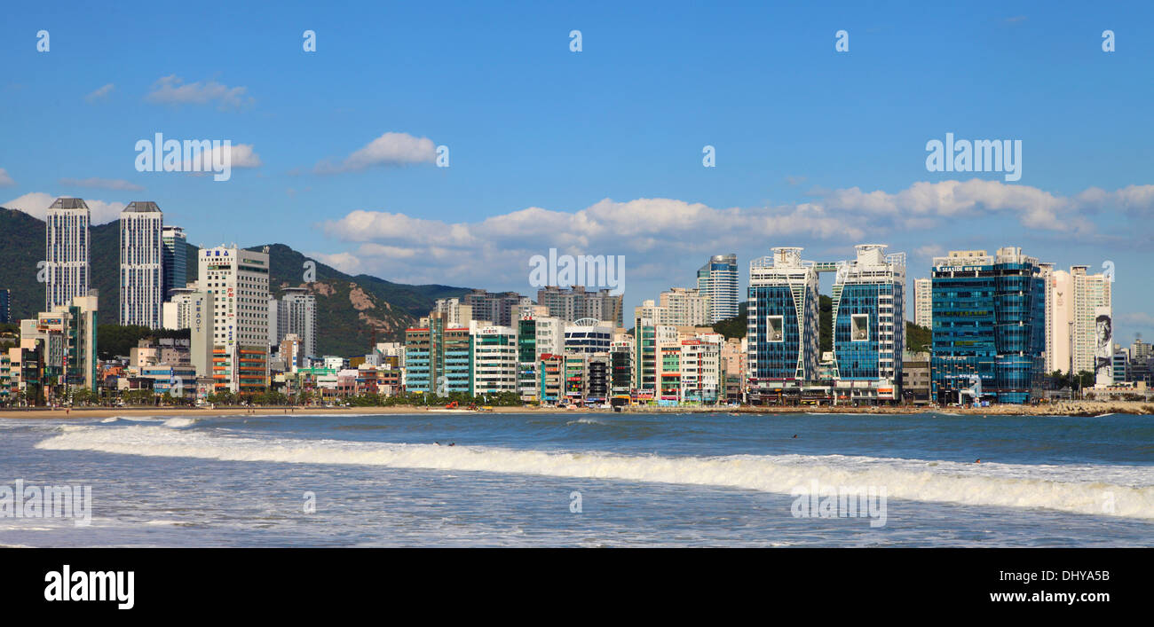 La Corée du Sud, Corée du Sud, la plage de Gwangalli, ligne d'horizon, Banque D'Images