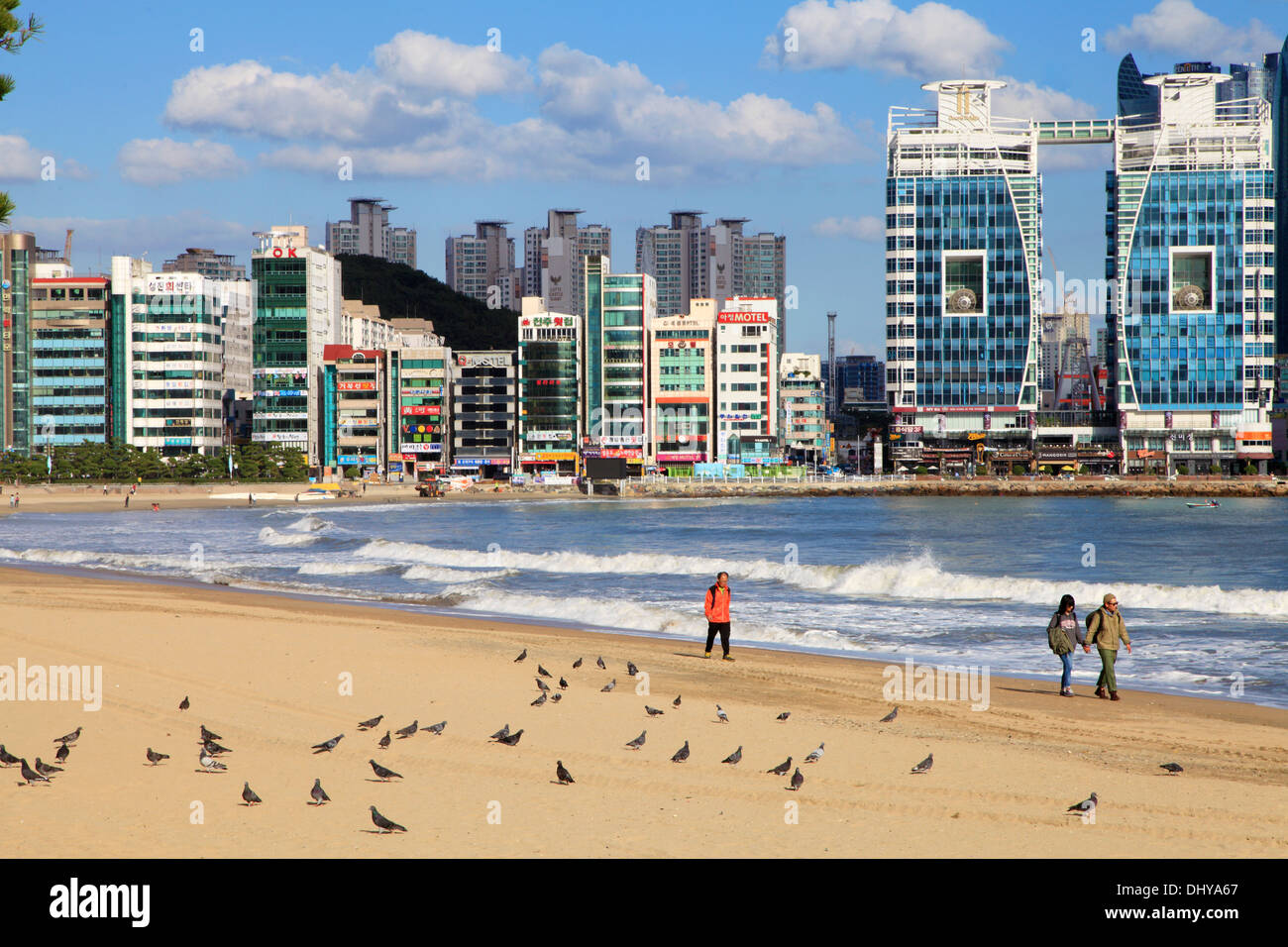 La Corée du Sud, Corée du Sud, la plage de Gwangalli, ligne d'horizon, Banque D'Images