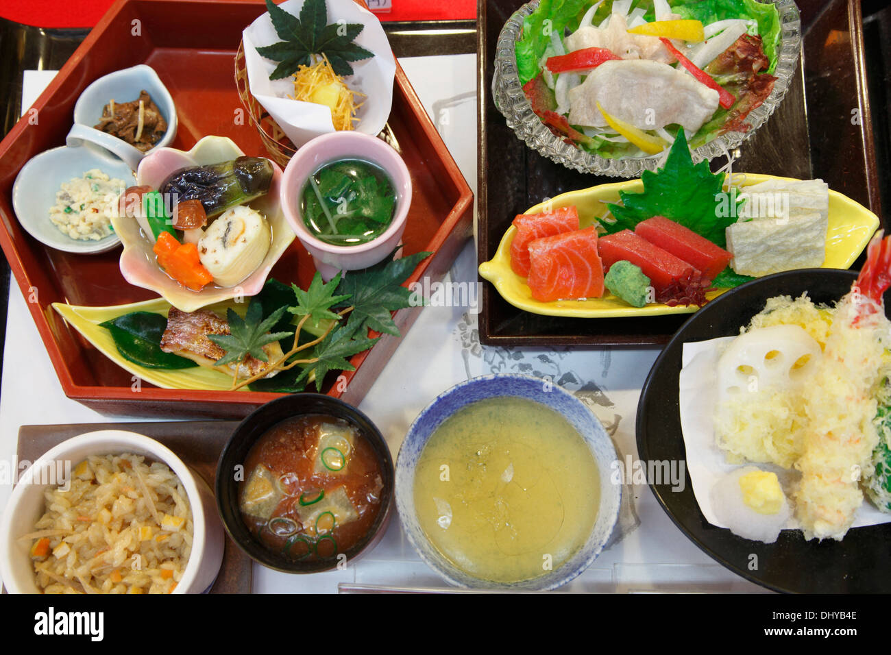 Japon, Osaka, restaurant, vitrine, Banque D'Images