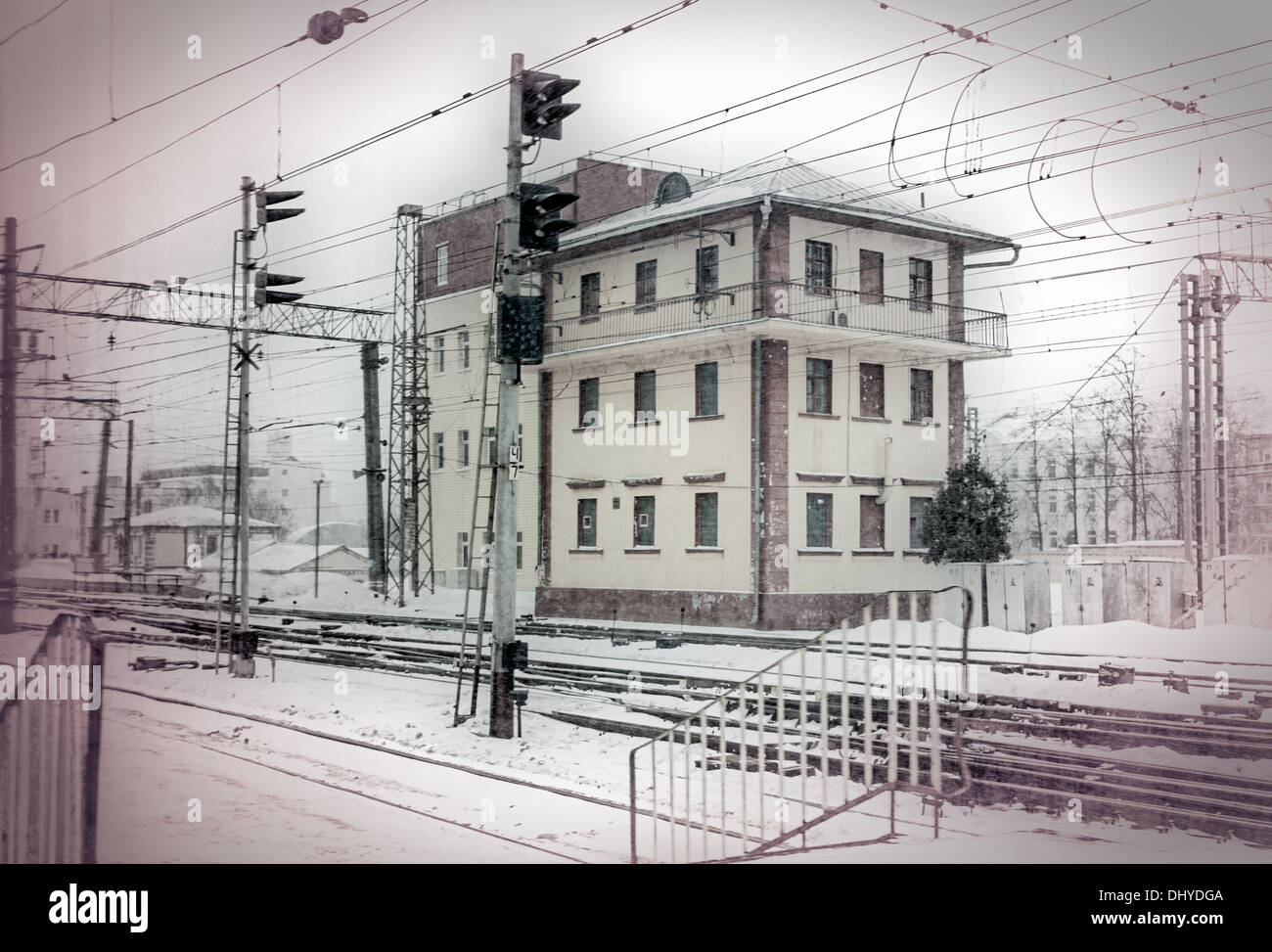 Vue de la gare Leningradsky railway à Moscou Banque D'Images