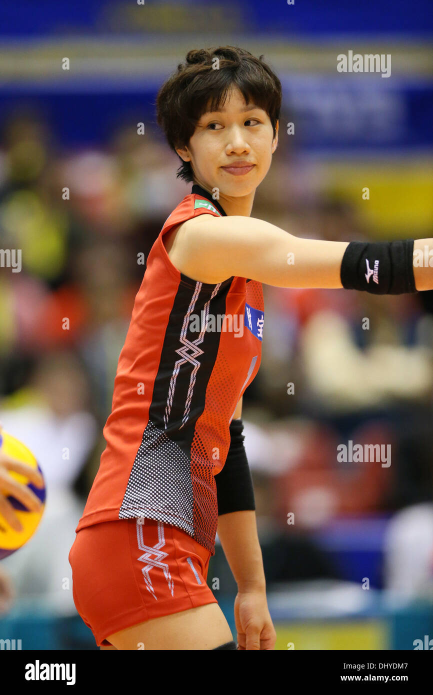 Tokyo Metropolitan Gymnasium, Tokyo, Japon. 15 nov., 2013. Miyu Nagaoka (Japon), le 15 novembre 2013 - Volley-ball : FIVB World Grand Champions Cup women's match 3-0 à la Thaïlande Japon Tokyo Metropolitan Gymnasium, Tokyo, Japon. © YUTAKA/AFLO SPORT/Alamy Live News Banque D'Images