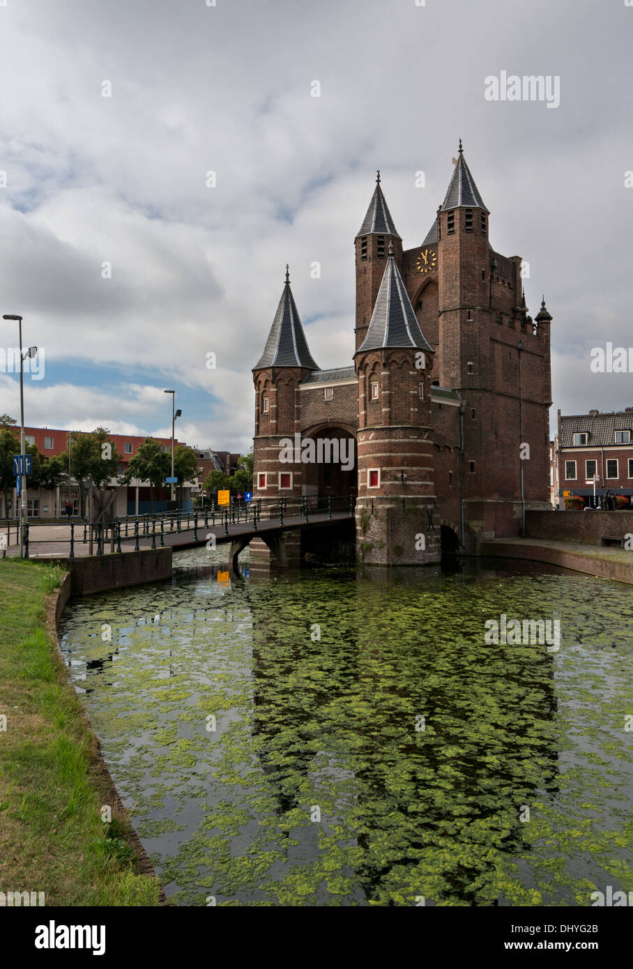 Gate à partir de la vieille forteresse à Haarlem, Pays-Bas Banque D'Images