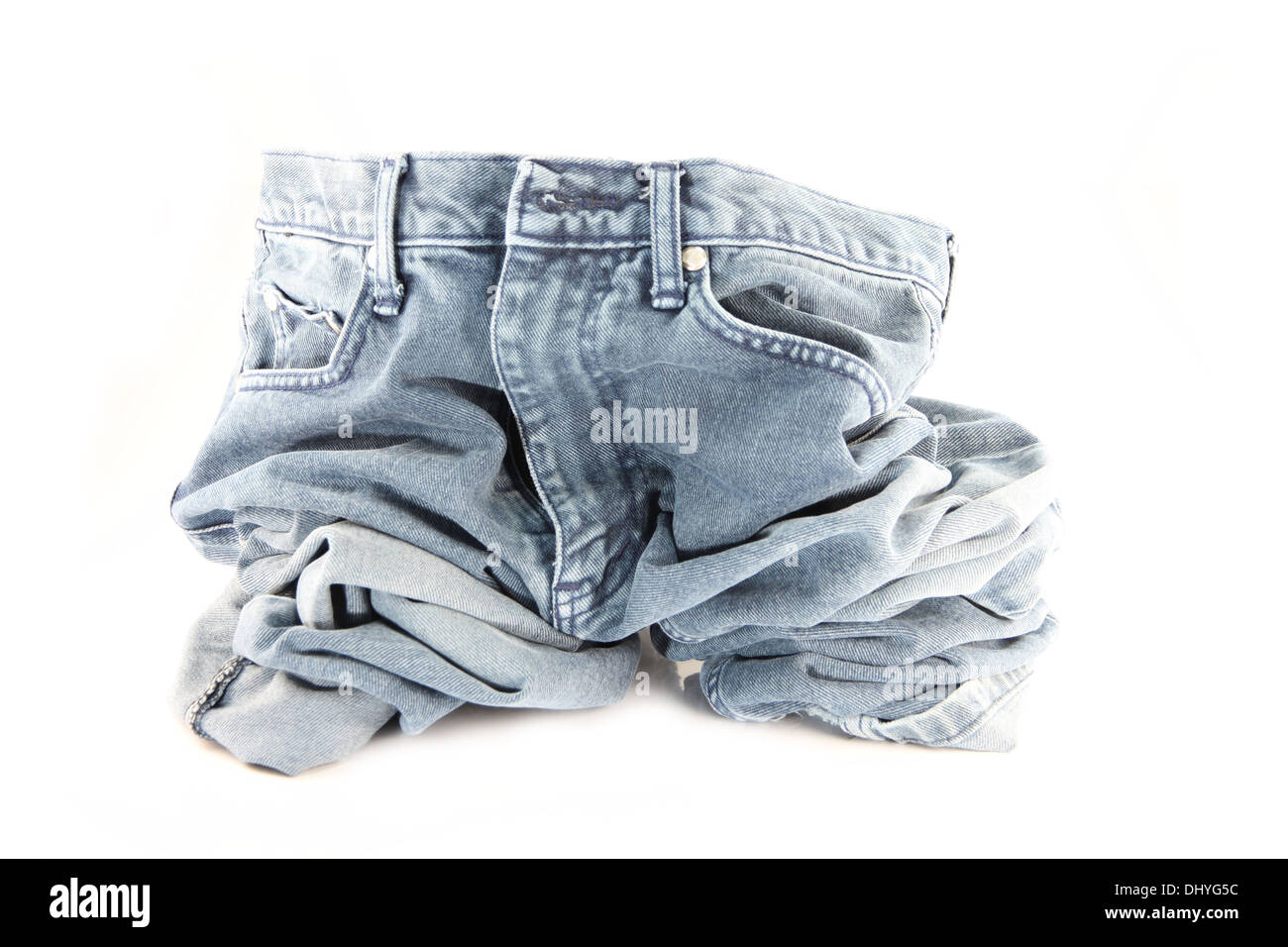 Libre de l'avant du jeans sur le plancher. Banque D'Images