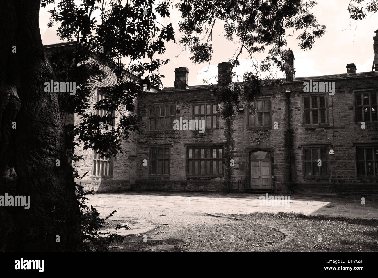 Bolling Hall à Bradford, West Yorkshire, UK vue de l'arrière de la maison réputée pour être hantée par Anne Boleyn Banque D'Images