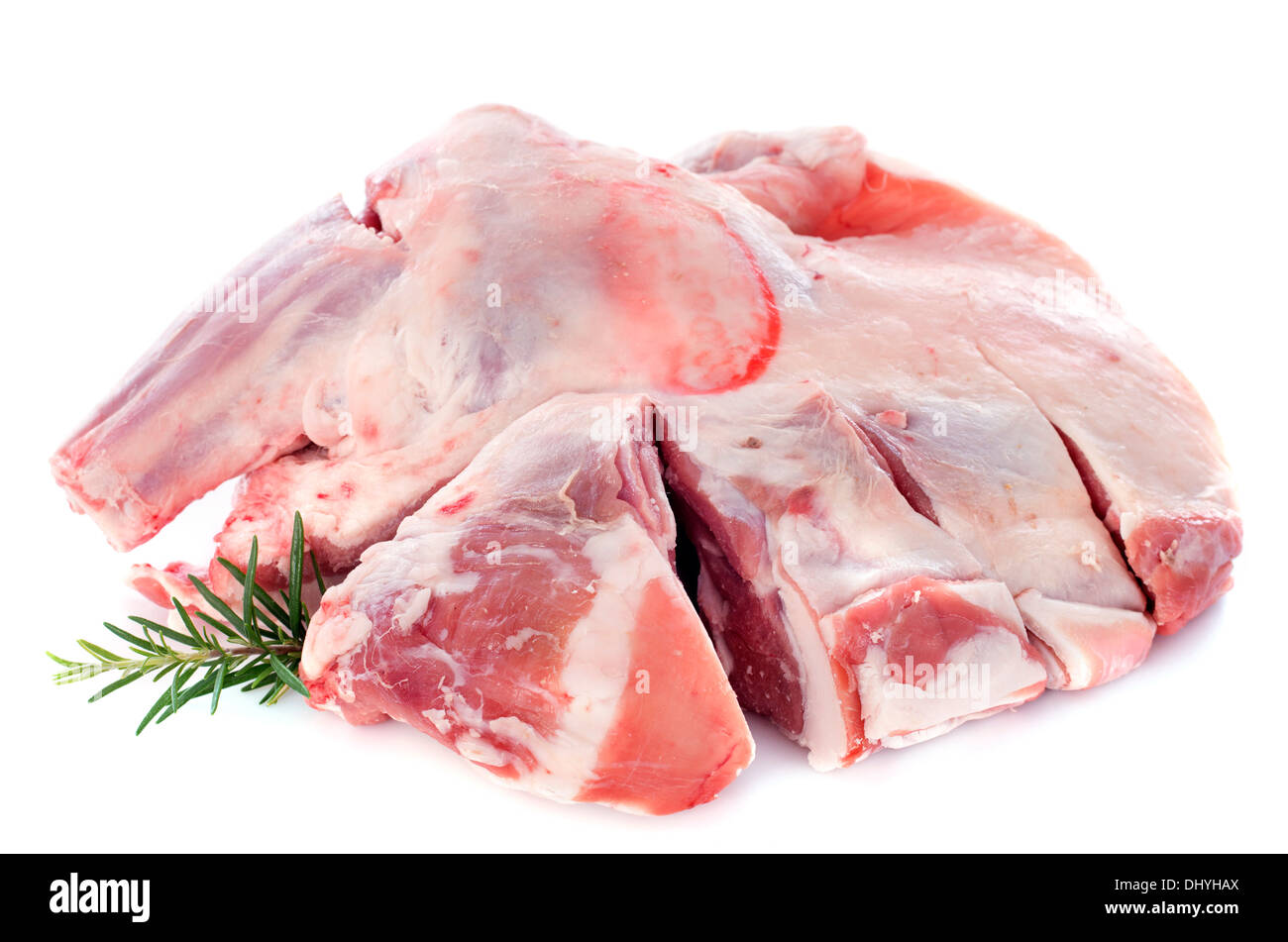 Epaule d'agneau in front of white background Banque D'Images