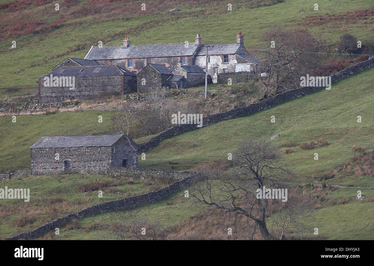 Sleddale Hall ferme dans la région de Cumbria. Photo par James Boardman Banque D'Images