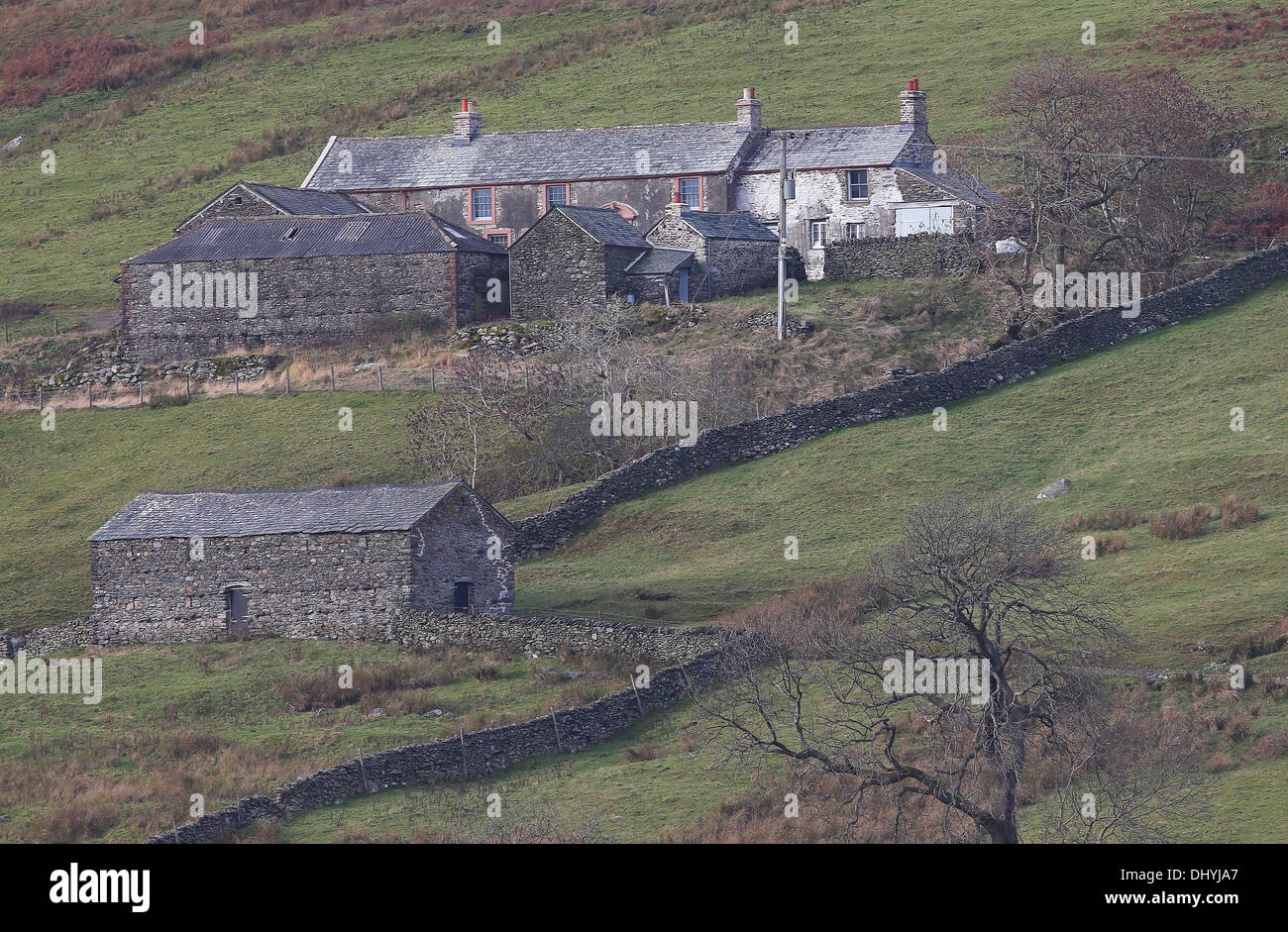 Sleddale Hall ferme dans la région de Cumbria. Photo par James Boardman Banque D'Images