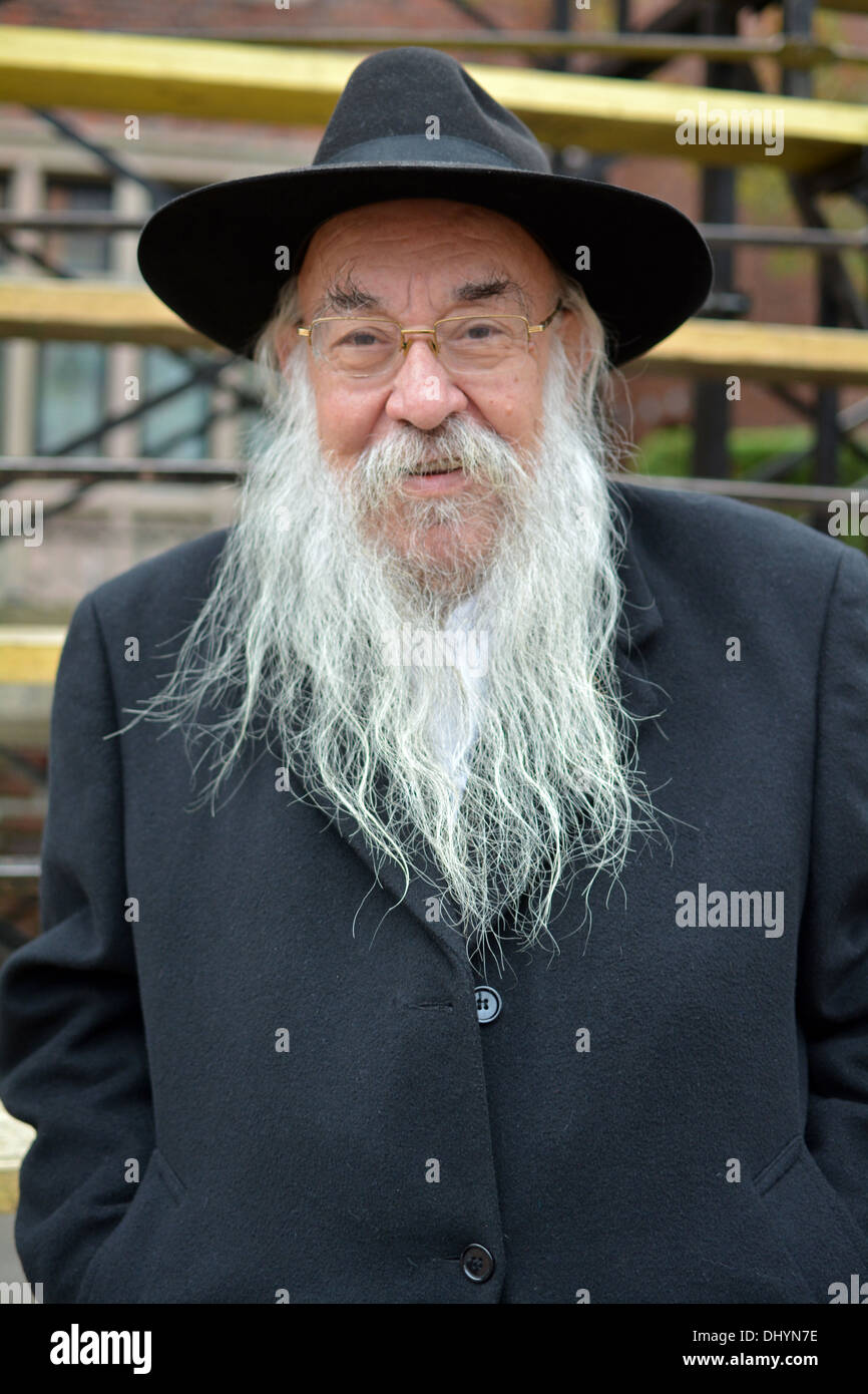 Portrait d'un rabbin de Chabad Lubavitch sur Crown Heights, Brooklyn, New York Banque D'Images