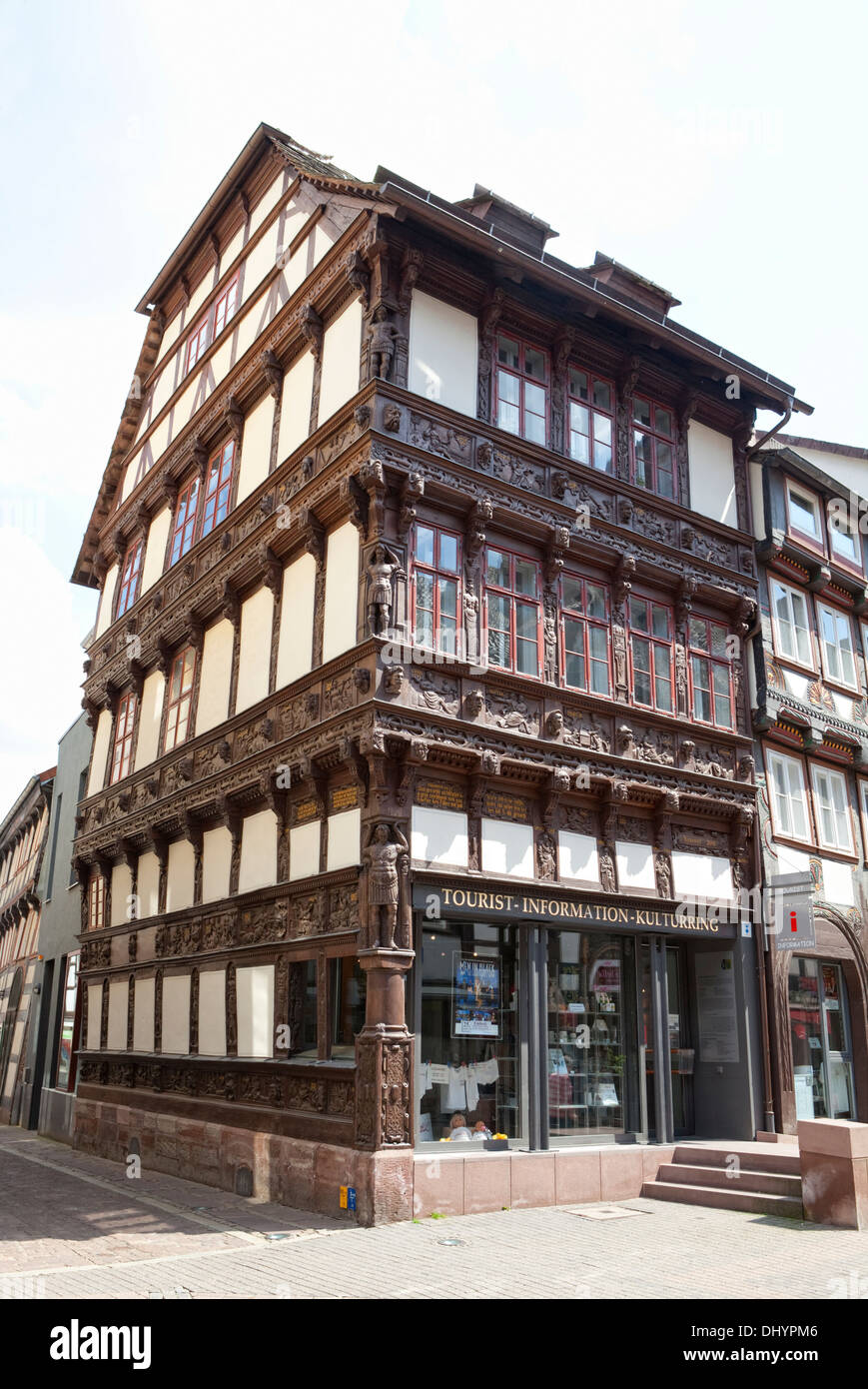 Bâtiment historique, informations touristiques, Einbeck, Basse-Saxe, Allemagne, Europe, Banque D'Images