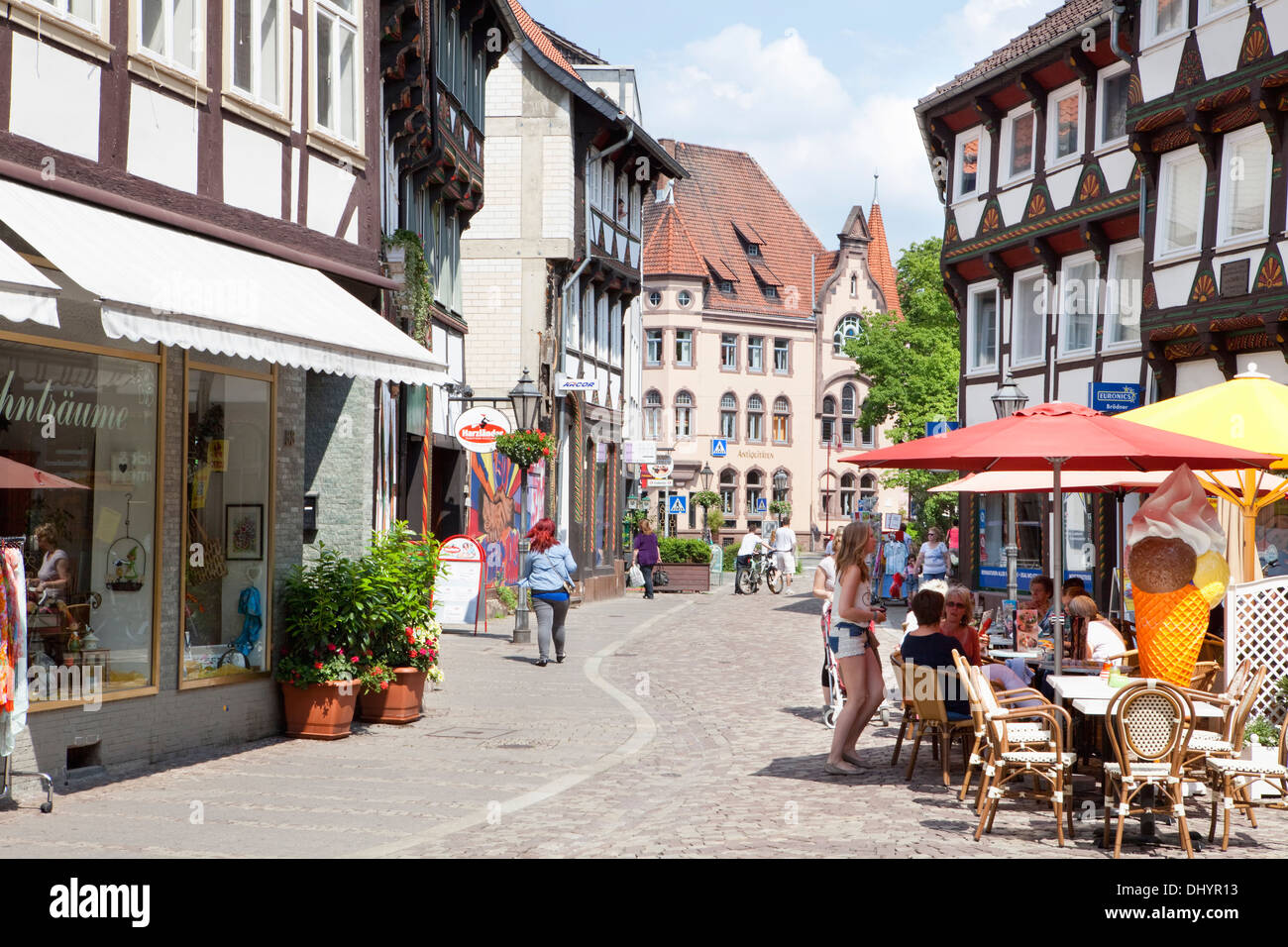 Maisons à colombages de la place du marché, Einbeck, Basse-Saxe, Allemagne, Europe Banque D'Images