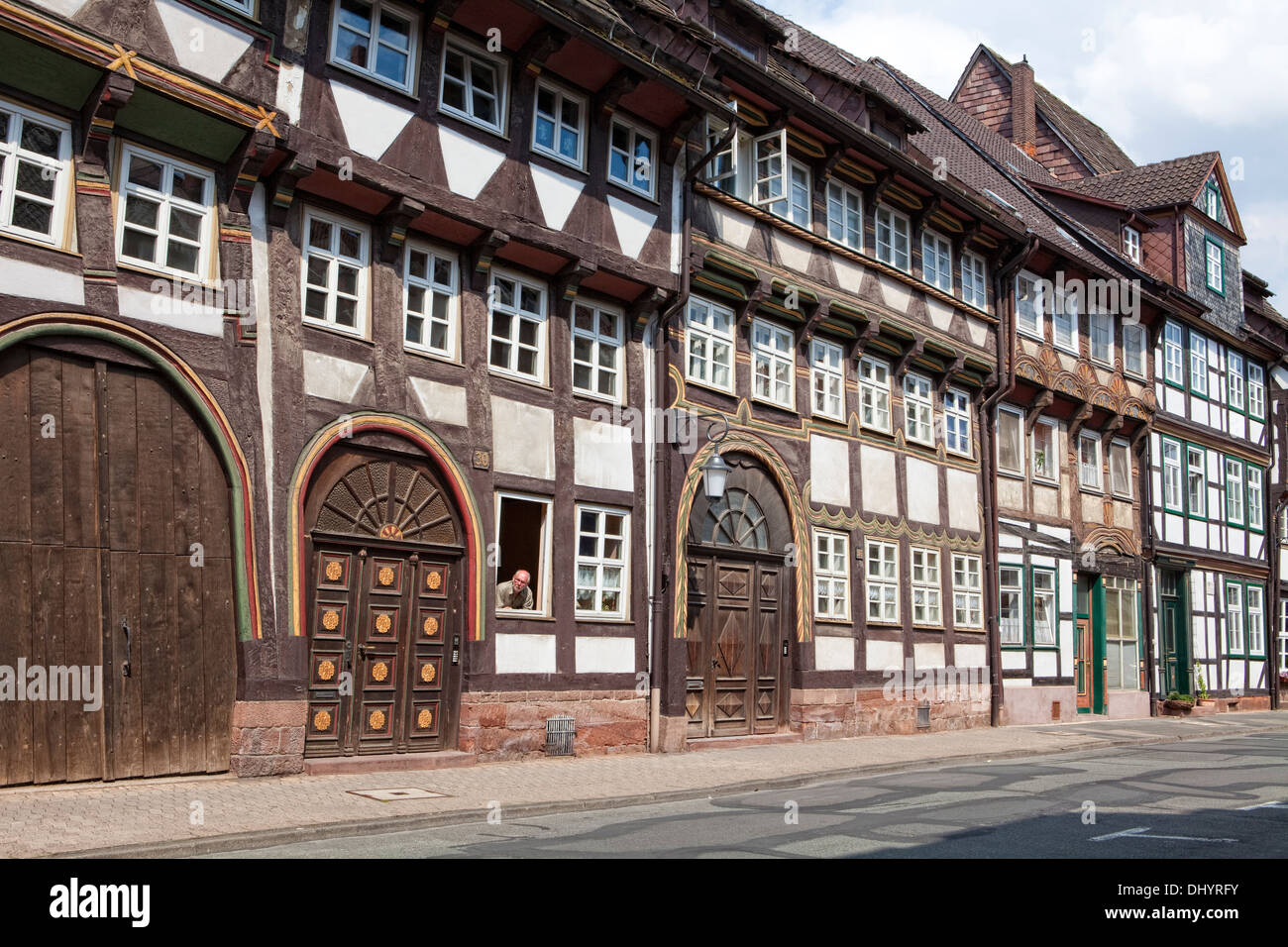 Maisons à colombages de la place du marché, Einbeck, Basse-Saxe, Allemagne, Europe, Banque D'Images