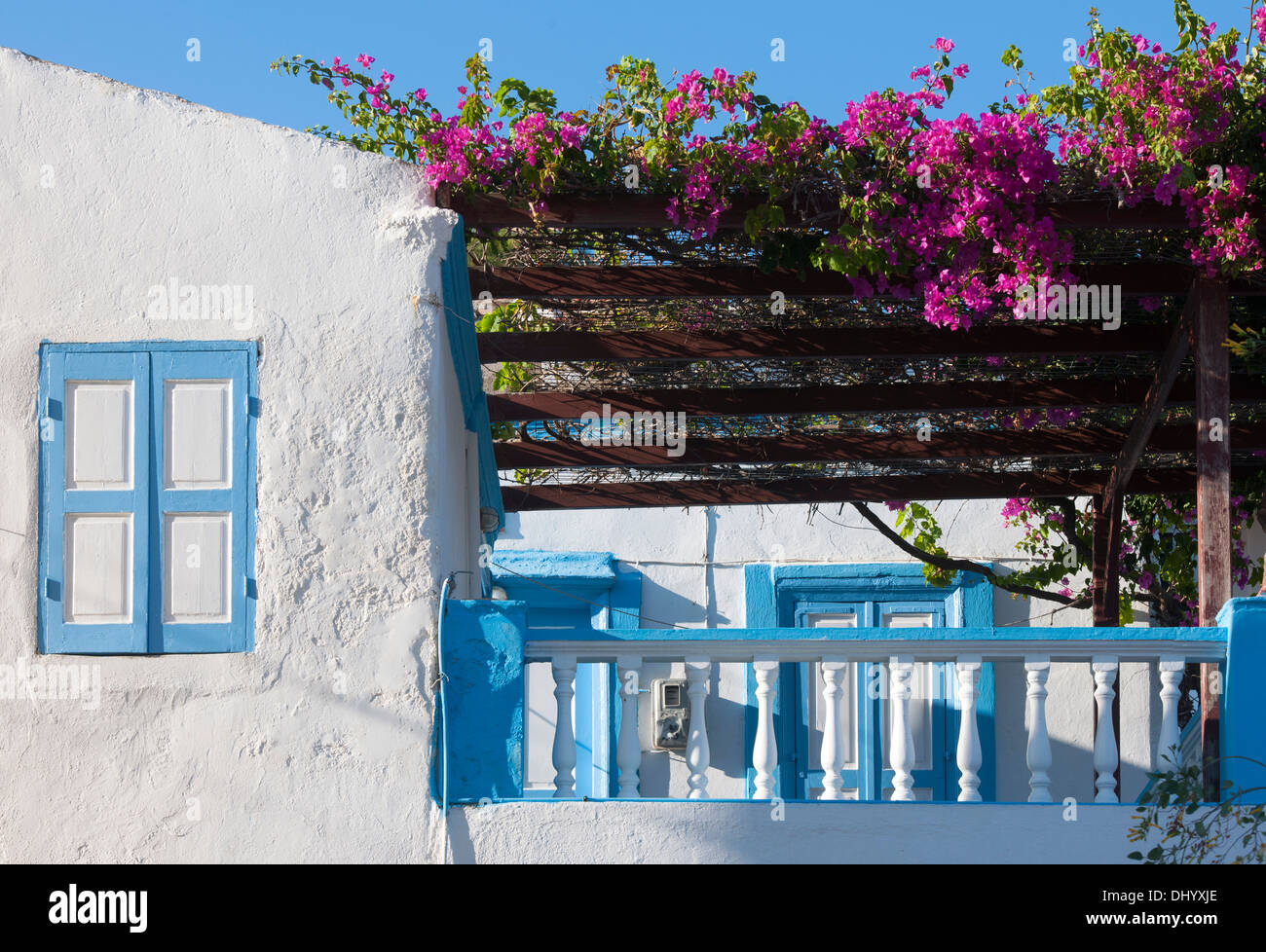 Spanien, Dodécanèse, Insel Chalki, Inselhauptort Nimborio, schönes Wohnhaus Banque D'Images