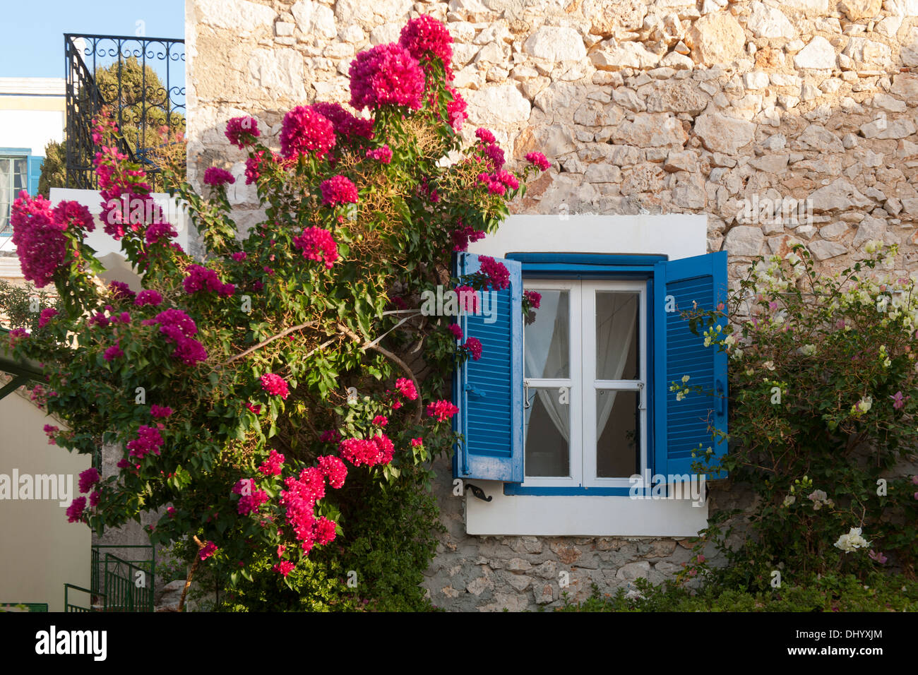 Spanien, Dodécanèse, Insel Chalki, Inselhauptort Nimborio, schönes Wohnhaus Banque D'Images