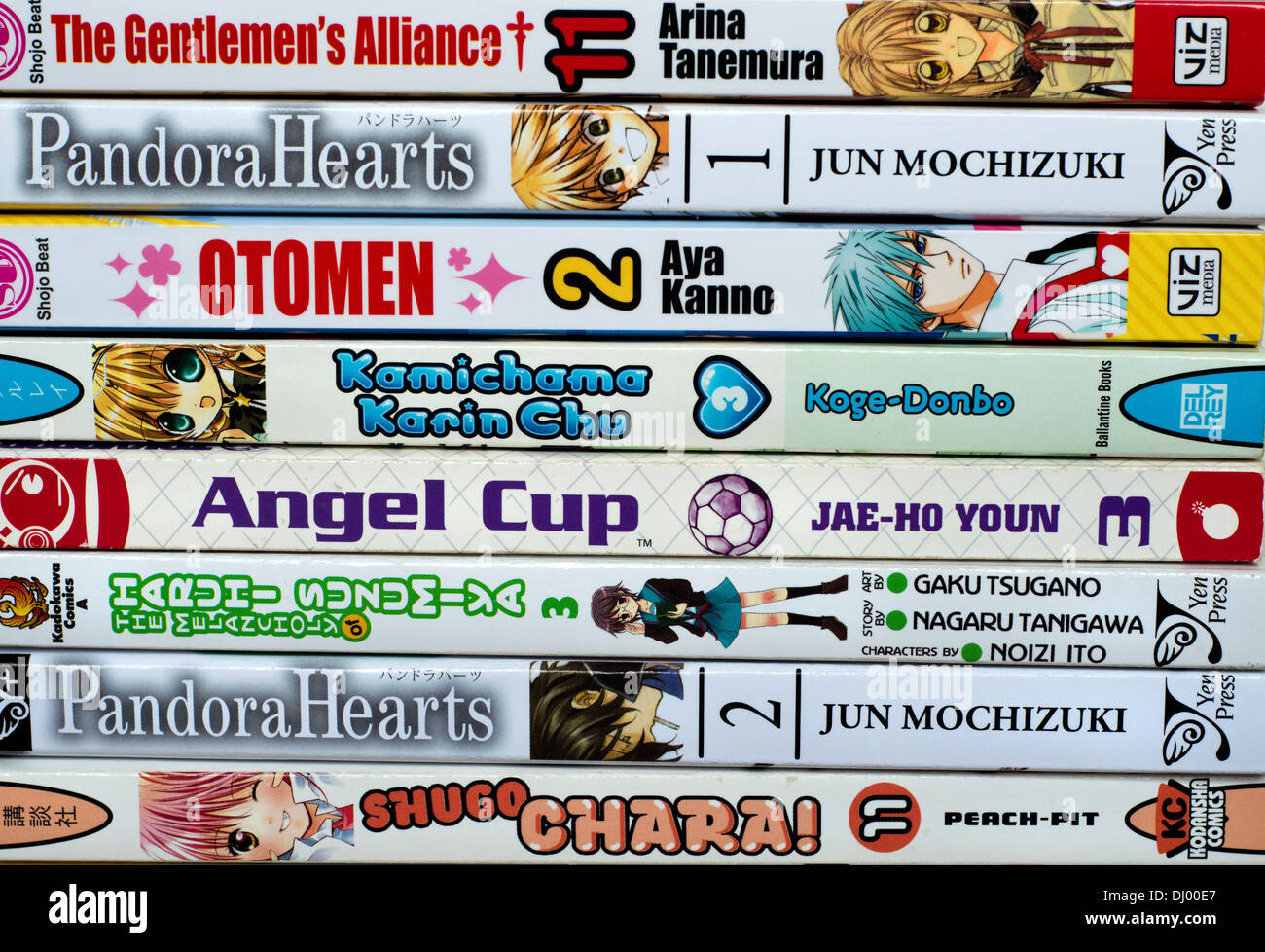 Une sélection de livres manga japonais Banque D'Images