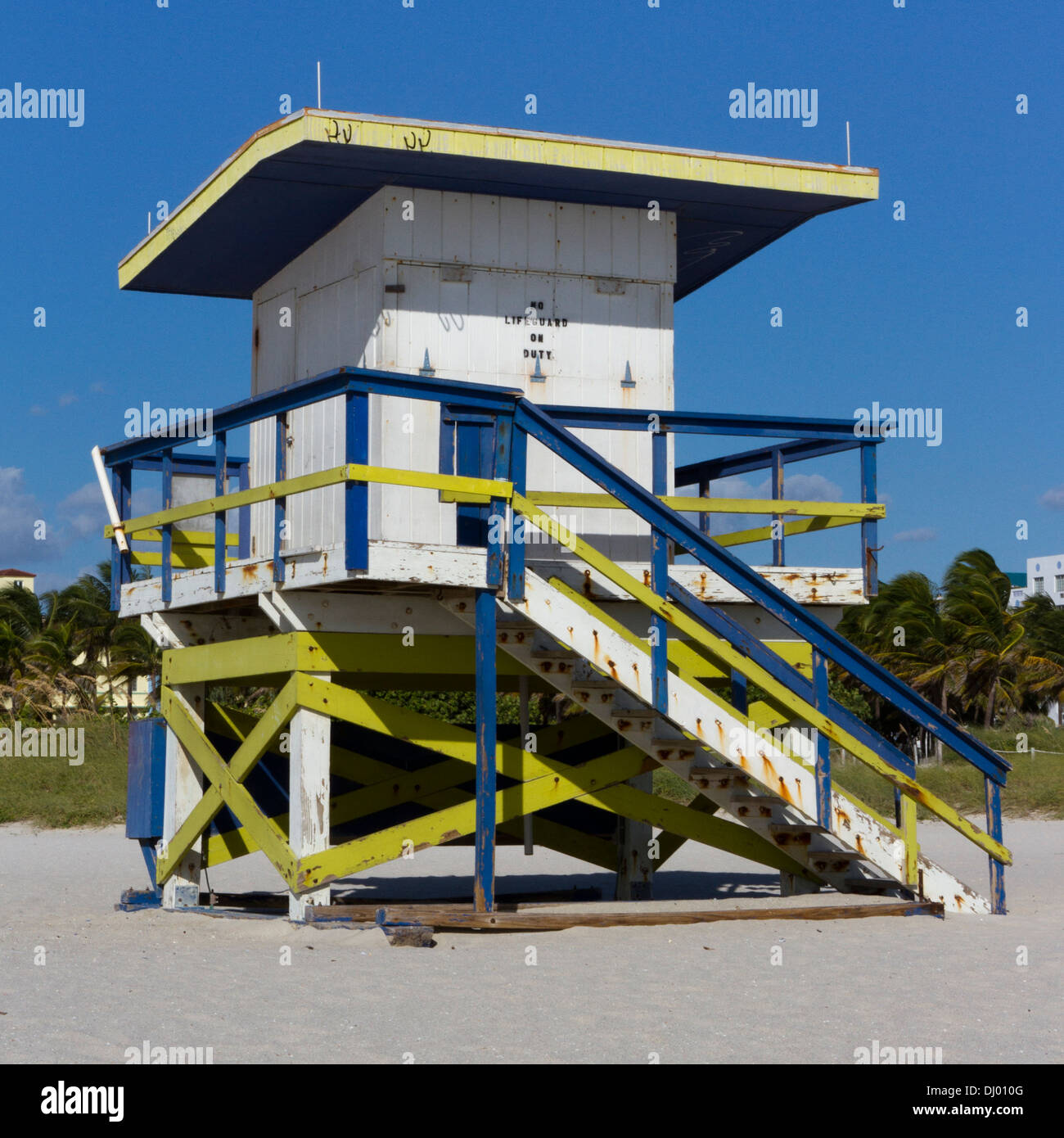 Lifeguard station sur Miami Beach en Floride Banque D'Images