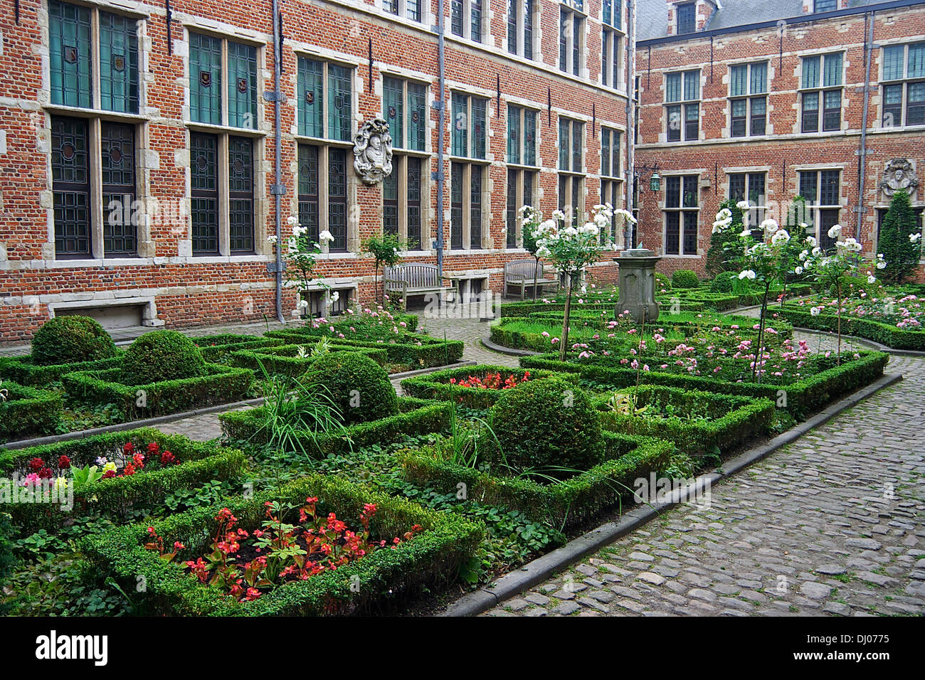 Dans la cour du jardin le Musée Plantin-Moretus, Anvers Banque D'Images