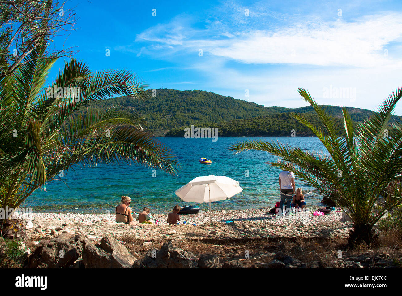 Tudorovica Beach sur l'île de Korcula, Croatie Banque D'Images