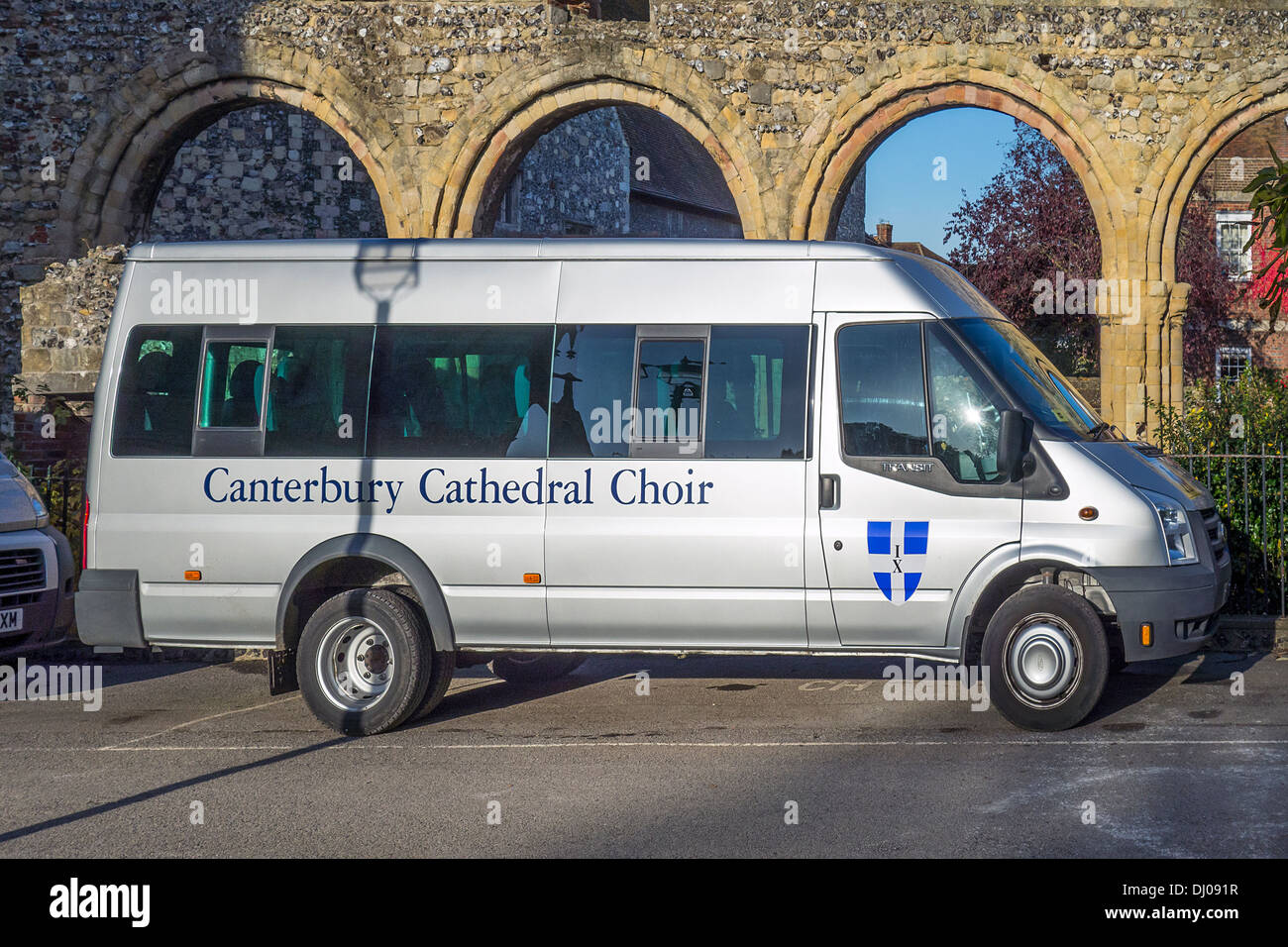 Canterbury Cathedral Choir Minibus Fiat Banque D'Images