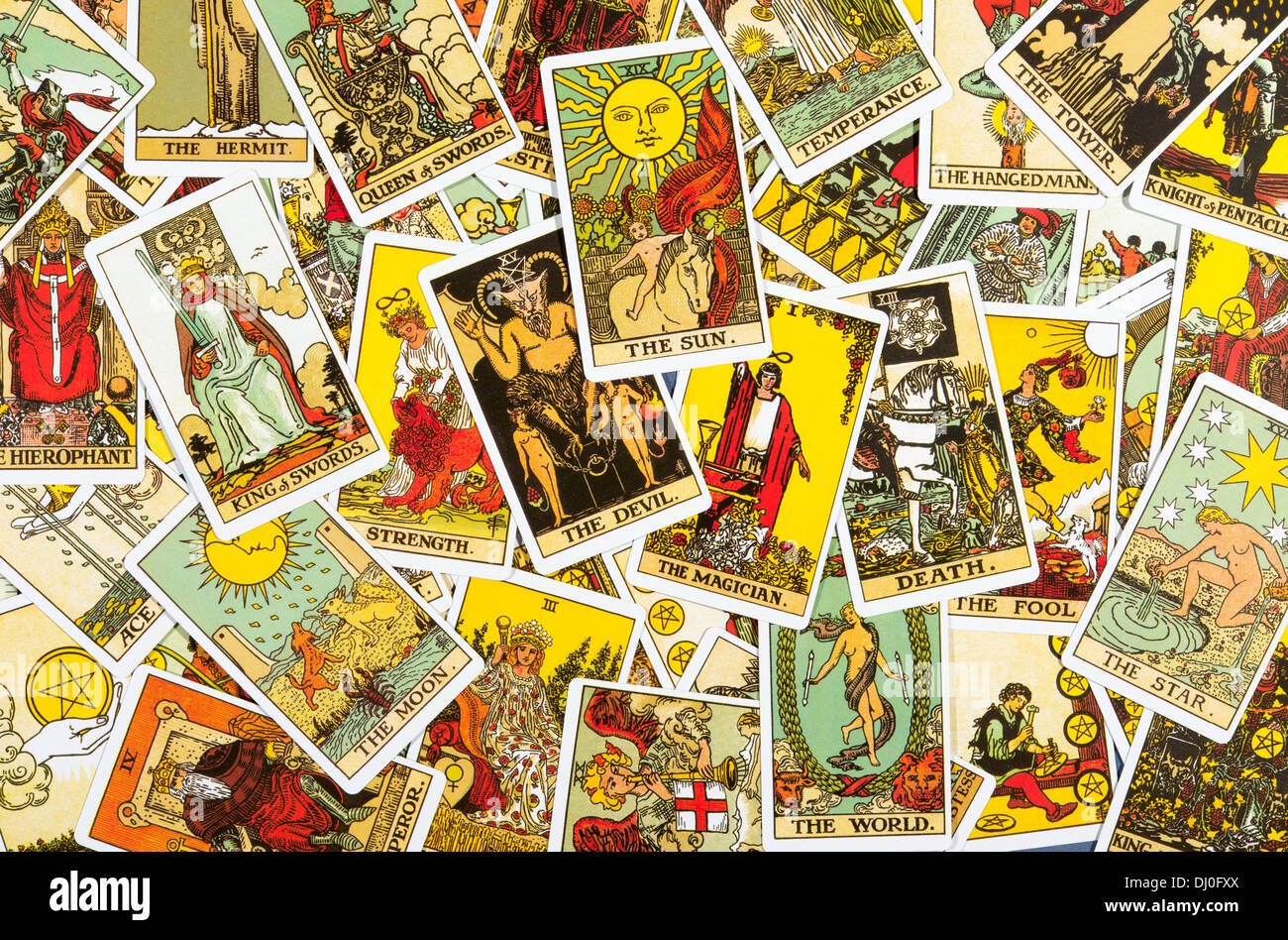 Jeu de cartes de Tarot Banque D'Images