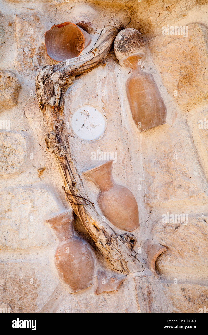 Détail de la restauration à l'pictuesque village de Cavusin près de Göreme en Cappadoce, Anatolie centrale, Turquie. Banque D'Images