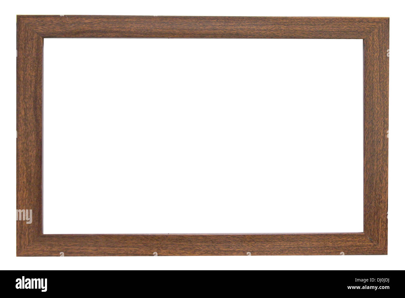 Le cadre en bois Photo sur fond blanc. Banque D'Images