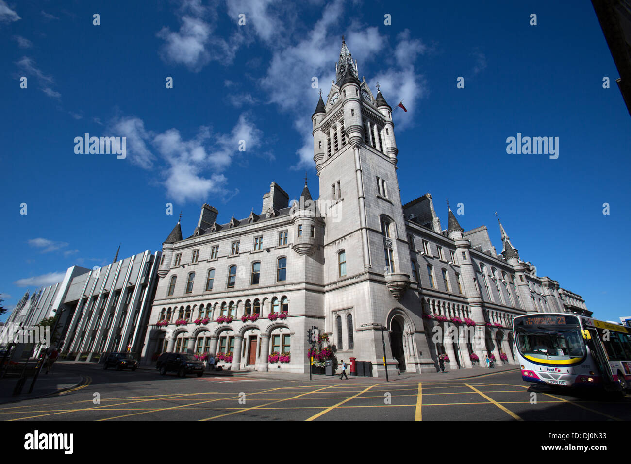 Ville d'Aberdeen, en Écosse. Vue pittoresque d'Aberdeen's Town House et Tolbooth. Banque D'Images