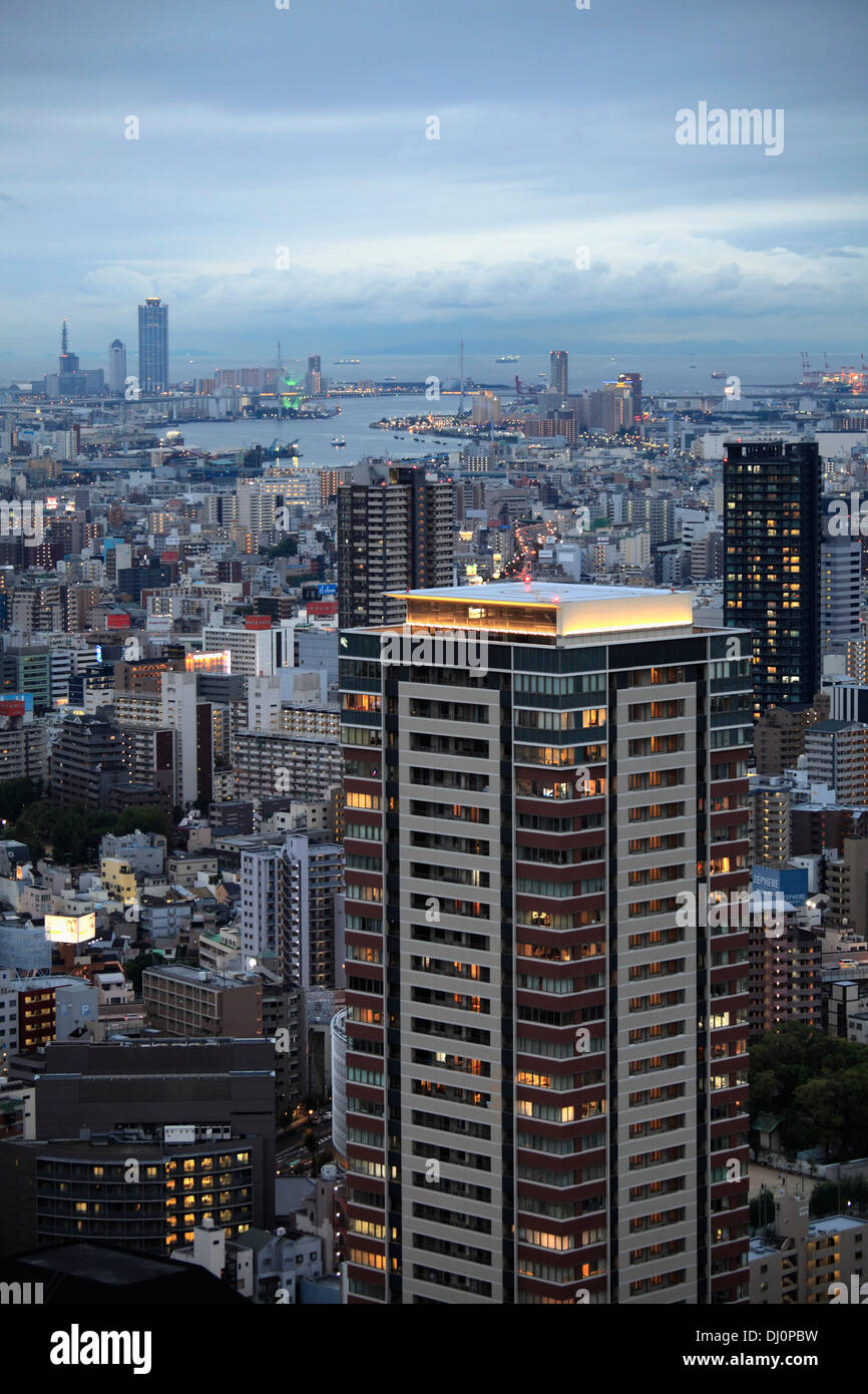 Japon, Osaka, Région de la baie, vue aérienne, Banque D'Images