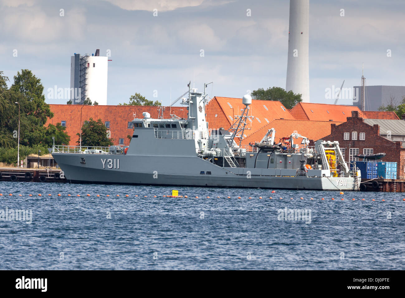 Formation de plongée de la marine danoise, navire Y311 (SØLØVEN au port de Copenhague Danemark SEALION Banque D'Images