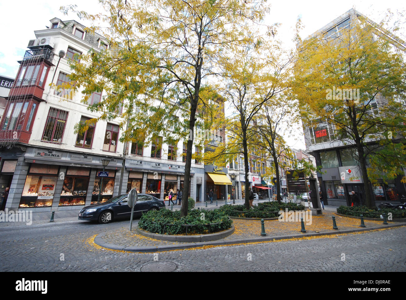 Rue de la Régence, la zone de shopping à Liège Belgique Banque D'Images