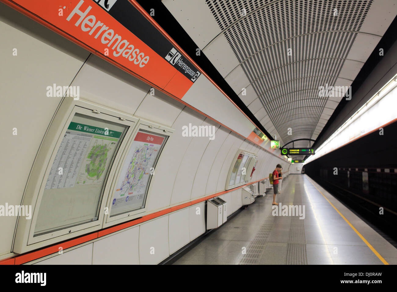 Intérieur de la station de métro Herrengasse, Vienne, Autriche Banque D'Images