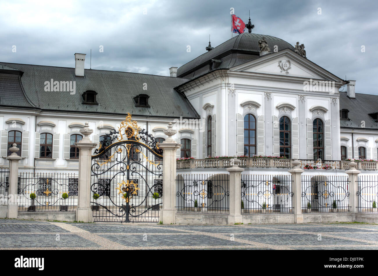 Palais Grassalkovich, siège du président de la Slovaquie, Bratislava, Slovaquie Banque D'Images