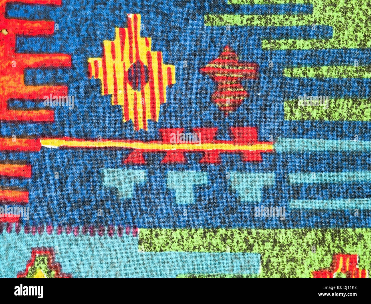 Motif textile colorés avec différents éléments utiles comme arrière-plan Banque D'Images