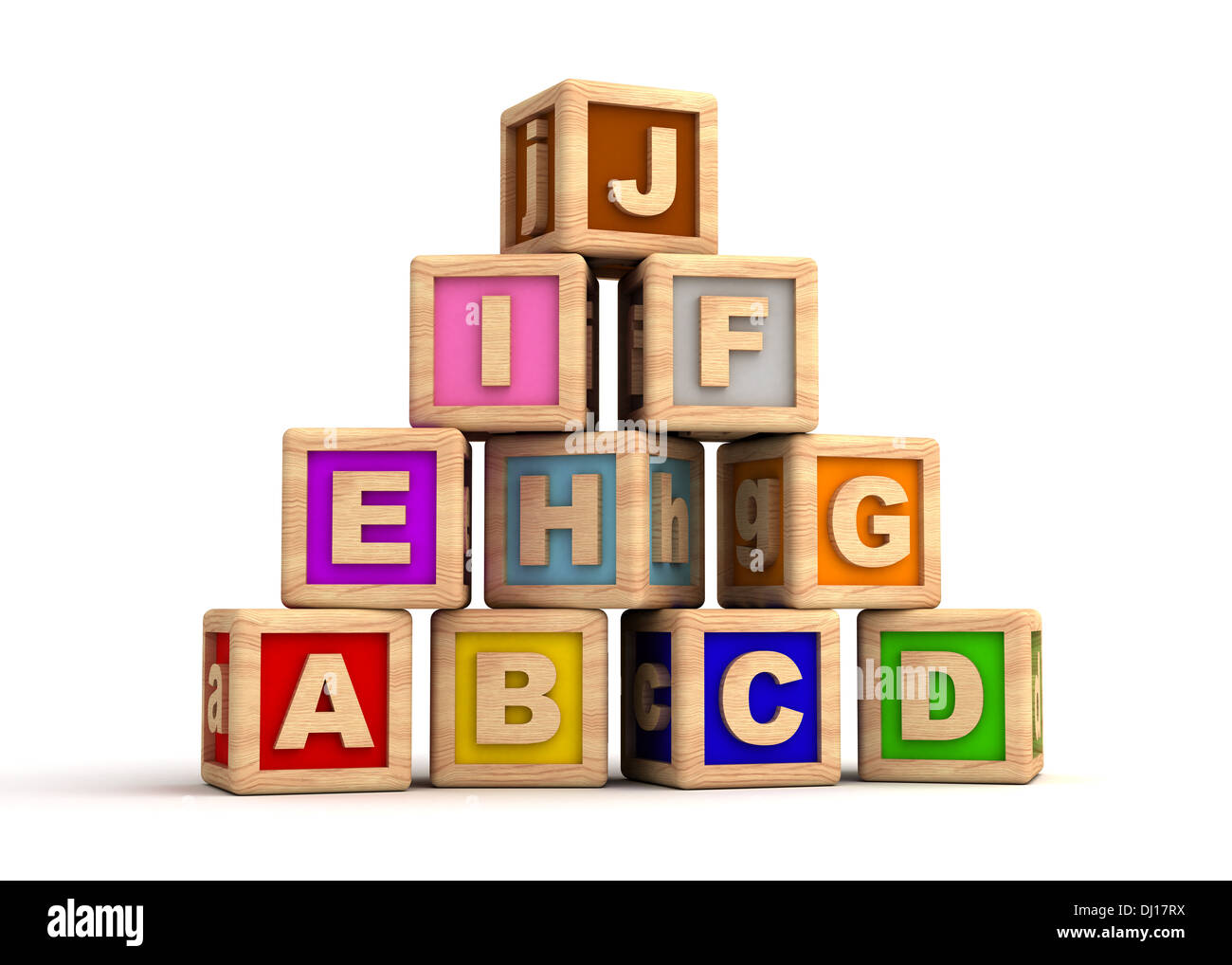 Bâtiment bloc ABC. Illustration vectorielle de dessin animé. Bébé jouet  pyramide, jouer en bois alphabet cube. Jeu logique. Jeu enfant  développement. Jeu de piles Image Vectorielle Stock - Alamy