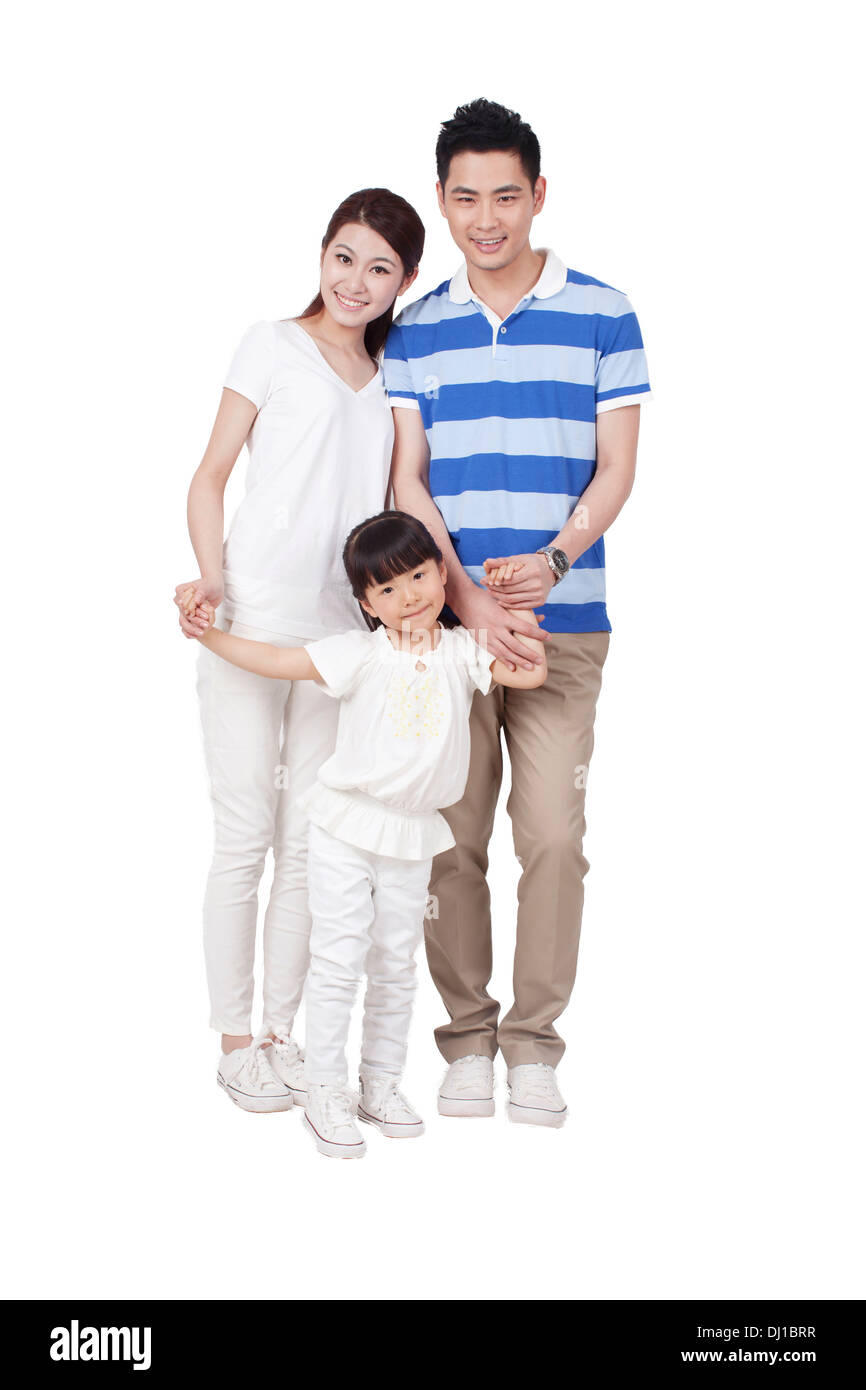 Portrait d'une famille heureuse avec un enfant Banque D'Images