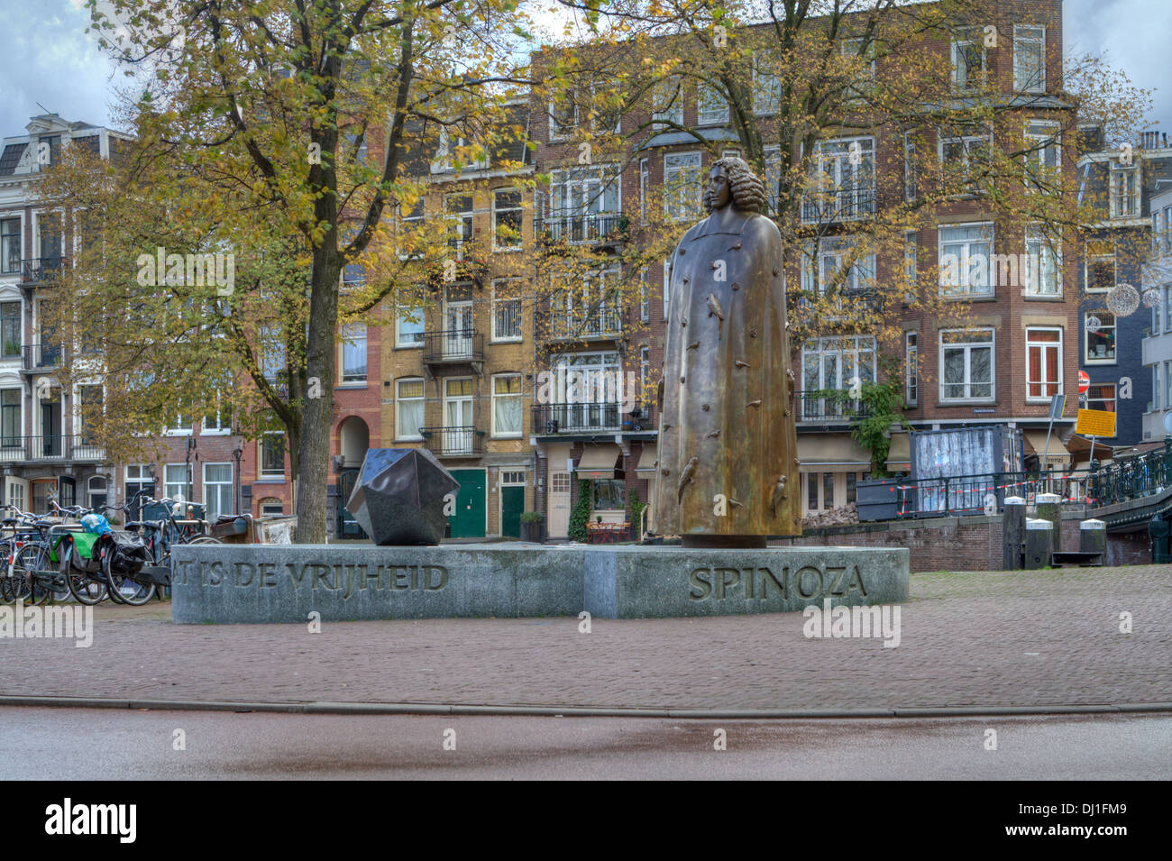 Statue de Spinoza à Amsterdam, Pays-Bas Banque D'Images