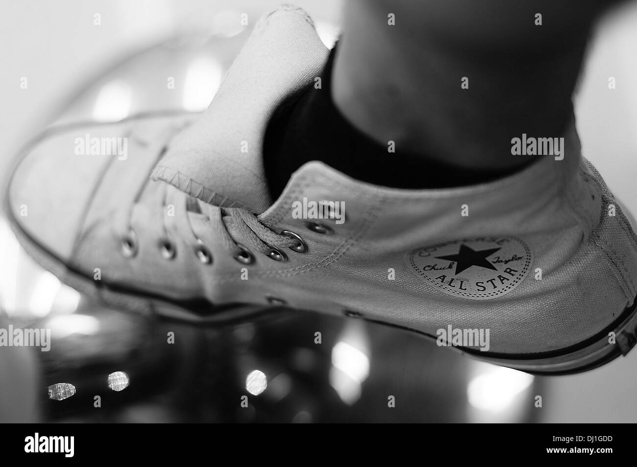 Converse All Star blanc boot Banque D'Images